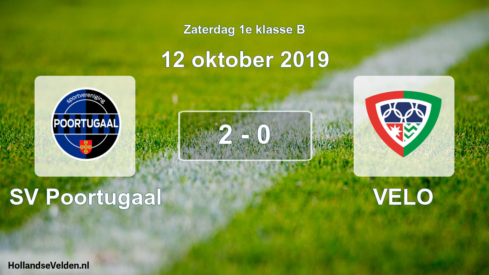 Total number of matches played: SV Poortugaal - VELO 2 - 0 (12 October 2019)