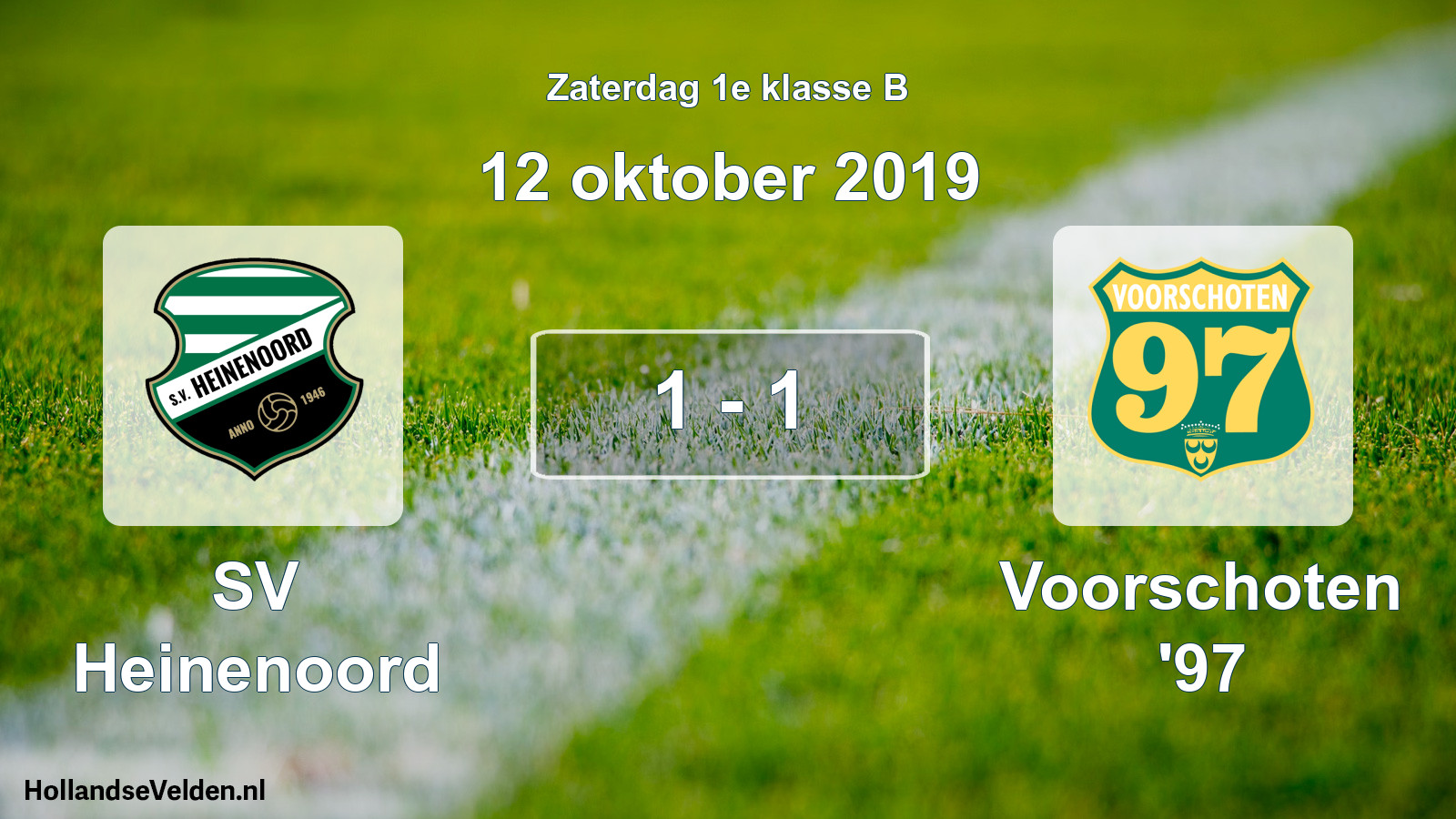 Total number of matches played: SV Heinenoord - Voorschoten '97 1 - 1 (12 October 2019)