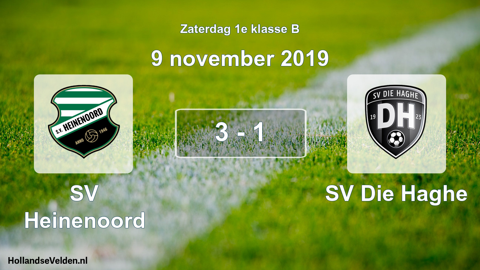 Total number of matches played: SV Heinenoord - SV Die Haghe 3 - 1 (9 November 2019)