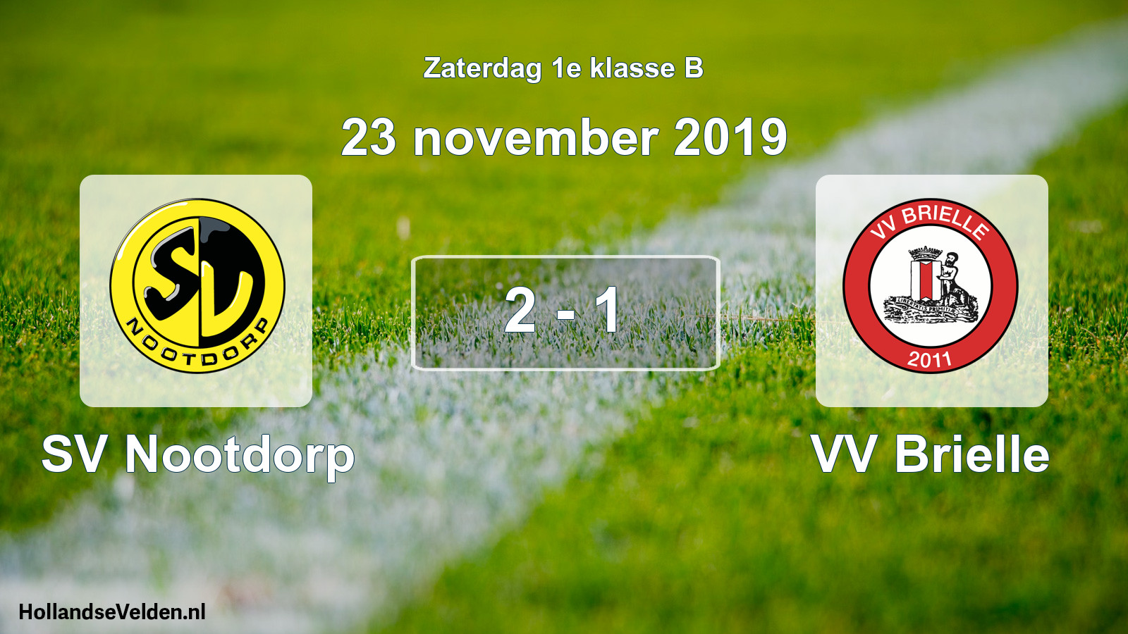 Total number of matches played: SV Nootdorp - VV Brielle 2 - 1 (23 November 2019)
