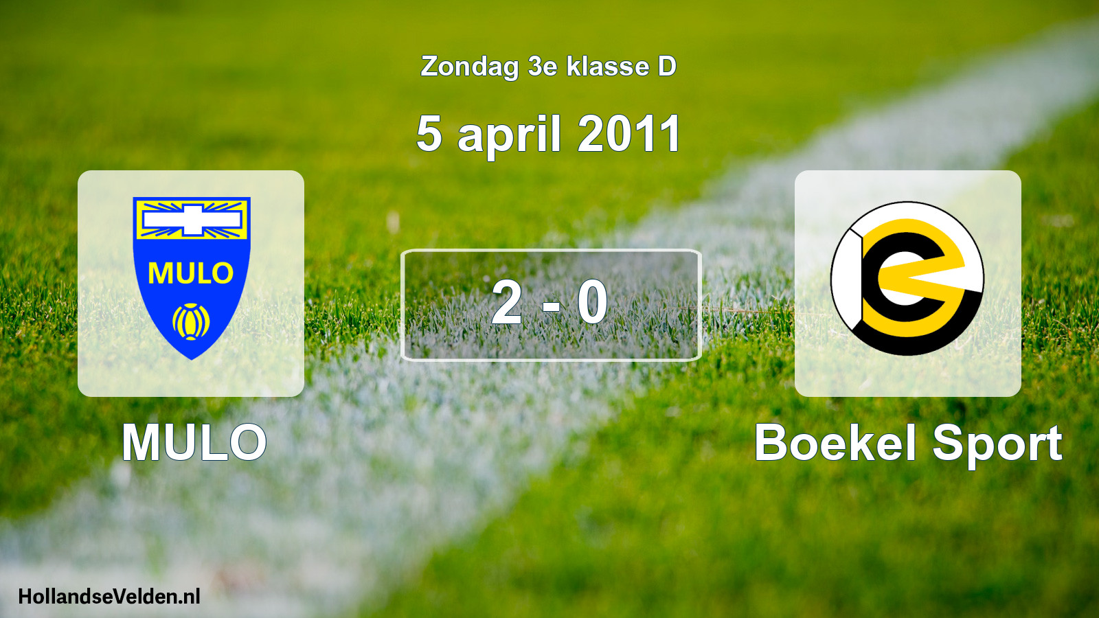 Total number of matches played: MULO - Boekel Sport 2 - 0 (5 April 2011)