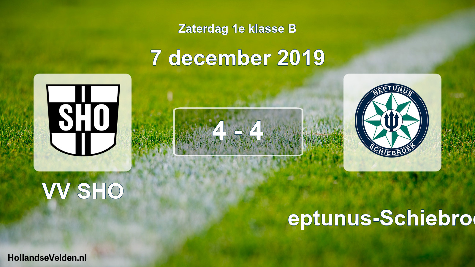 Total number of matches played: VV SHO - Neptunus-Schiebroek 4 - 4 (7 December 2019)