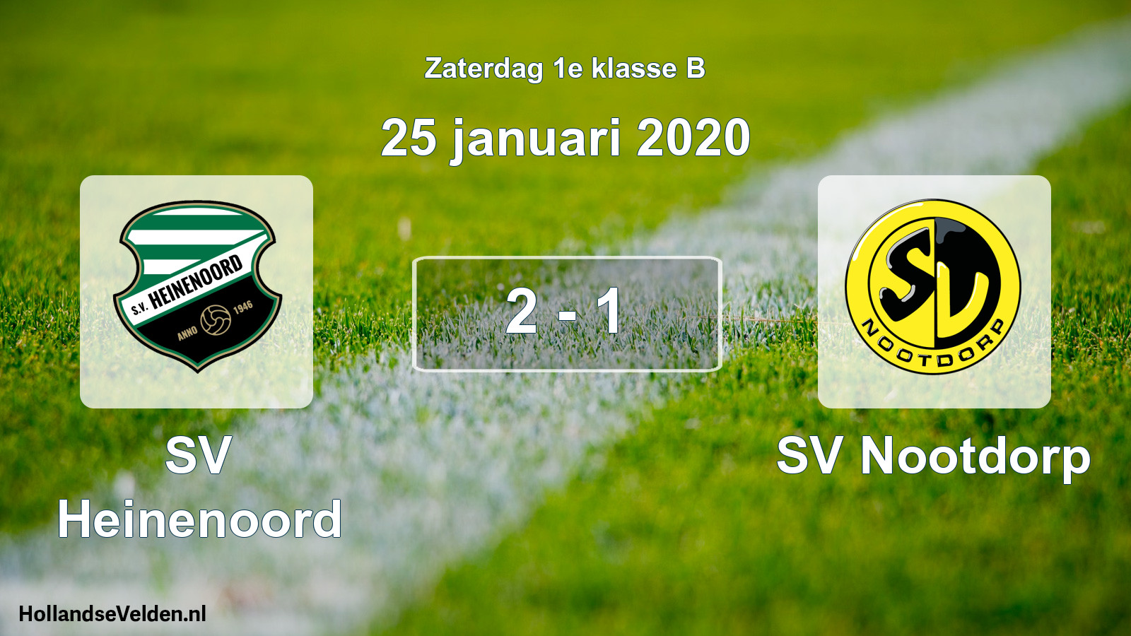 Total number of matches played: SV Heinenoord - SV Nootdorp 2 - 1 (25 January 2020)