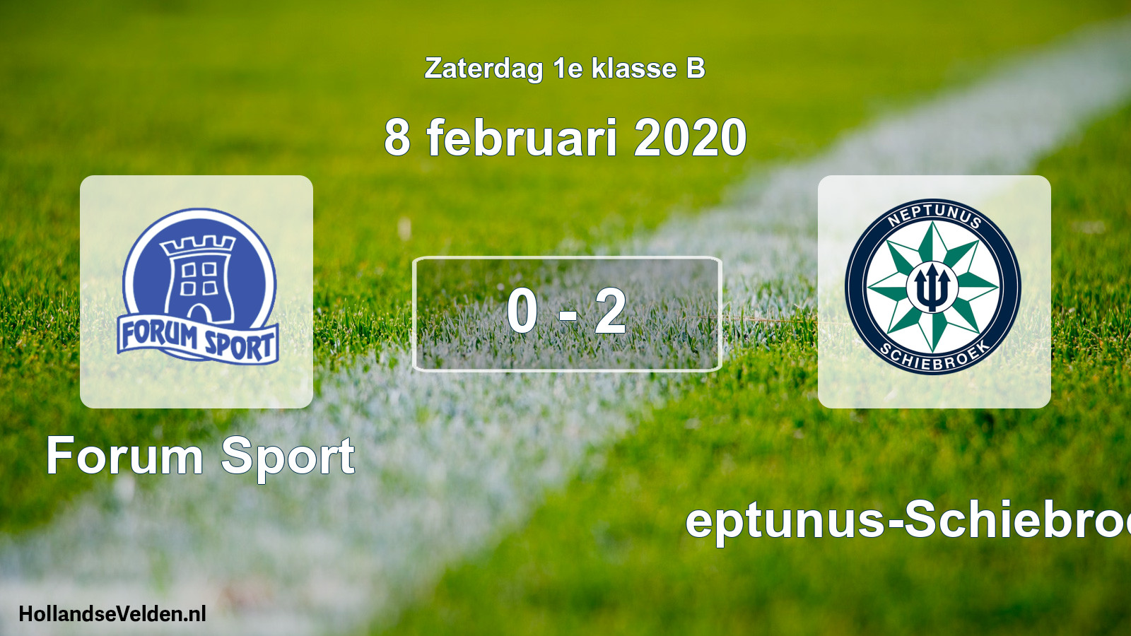 Total number of matches played: Forum Sport - Neptunus-Schiebroek 0 - 2 (8 February 2020)