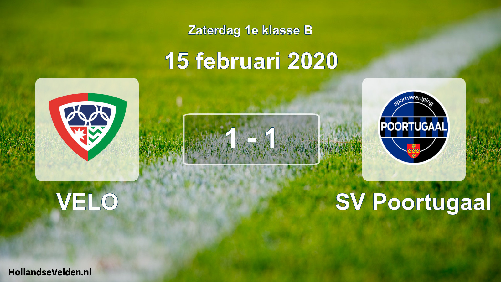 Total number of matches played: VELO - SV Poortugaal 1 - 1 (15 February 2020)