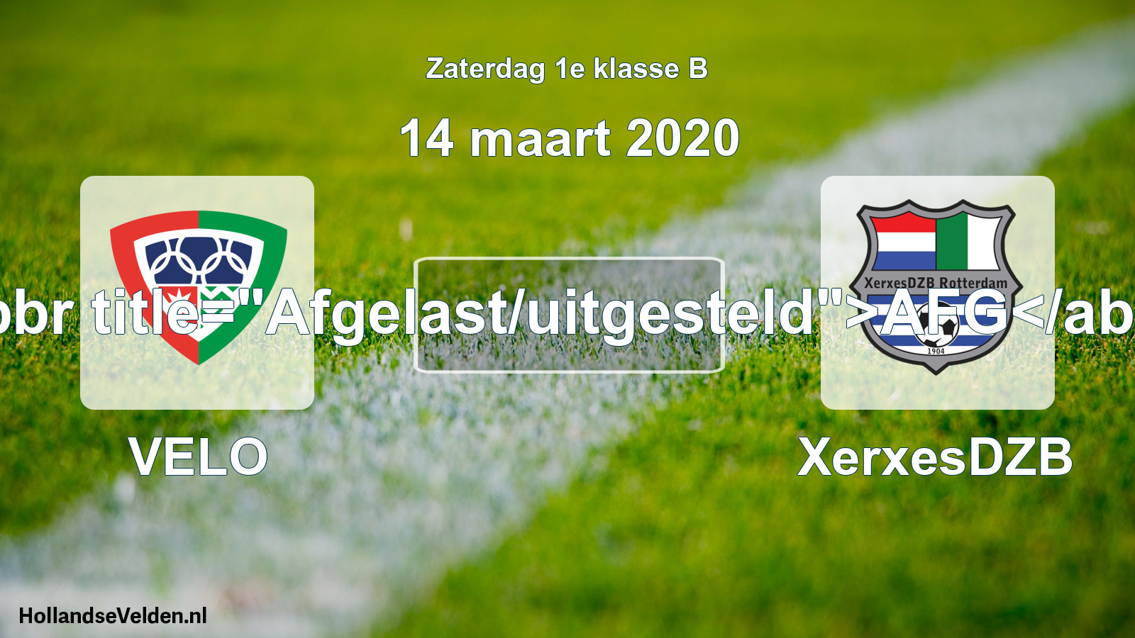 Scheduled Match: VELO - XerxesDZB (14 March 2020)