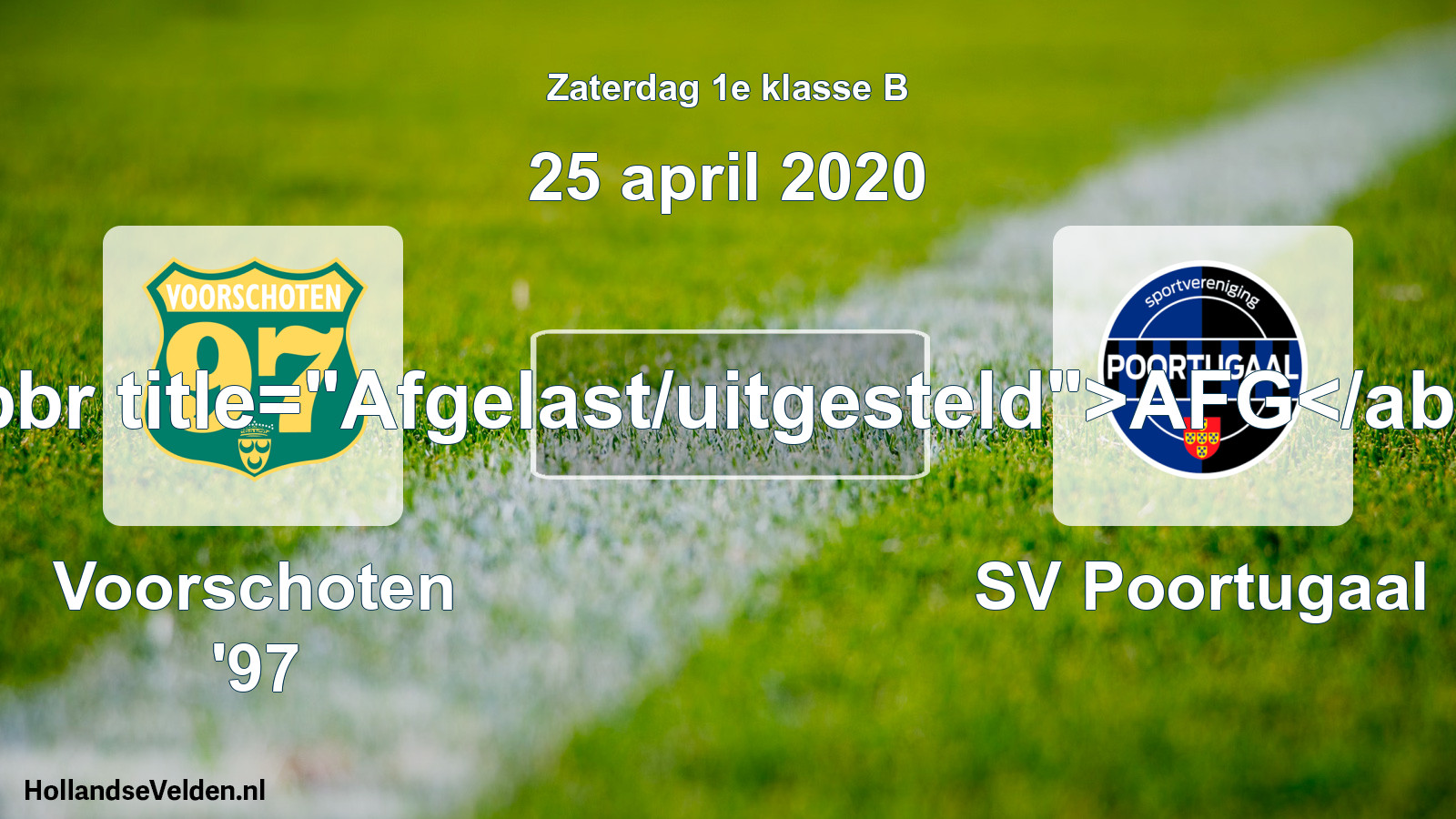 Scheduled Match: Voorschoten '97 - SV Poortugaal (25 April 2020)