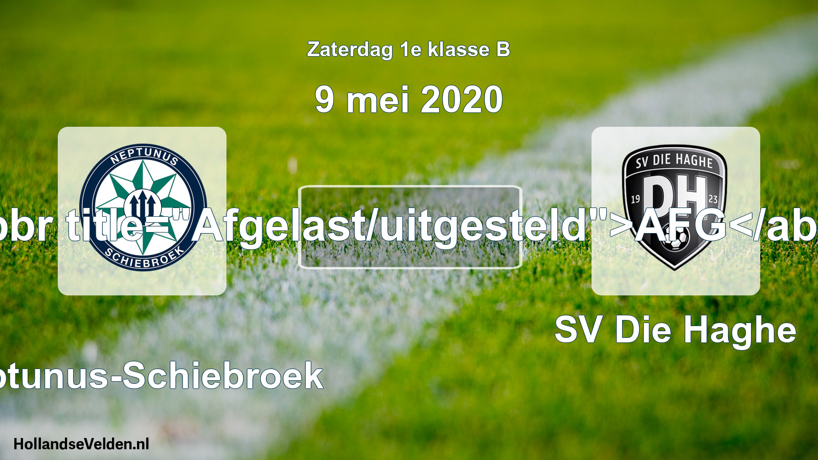Scheduled Match: Neptunus-Schiebroek - SV Die Haghe (9 May 2020)