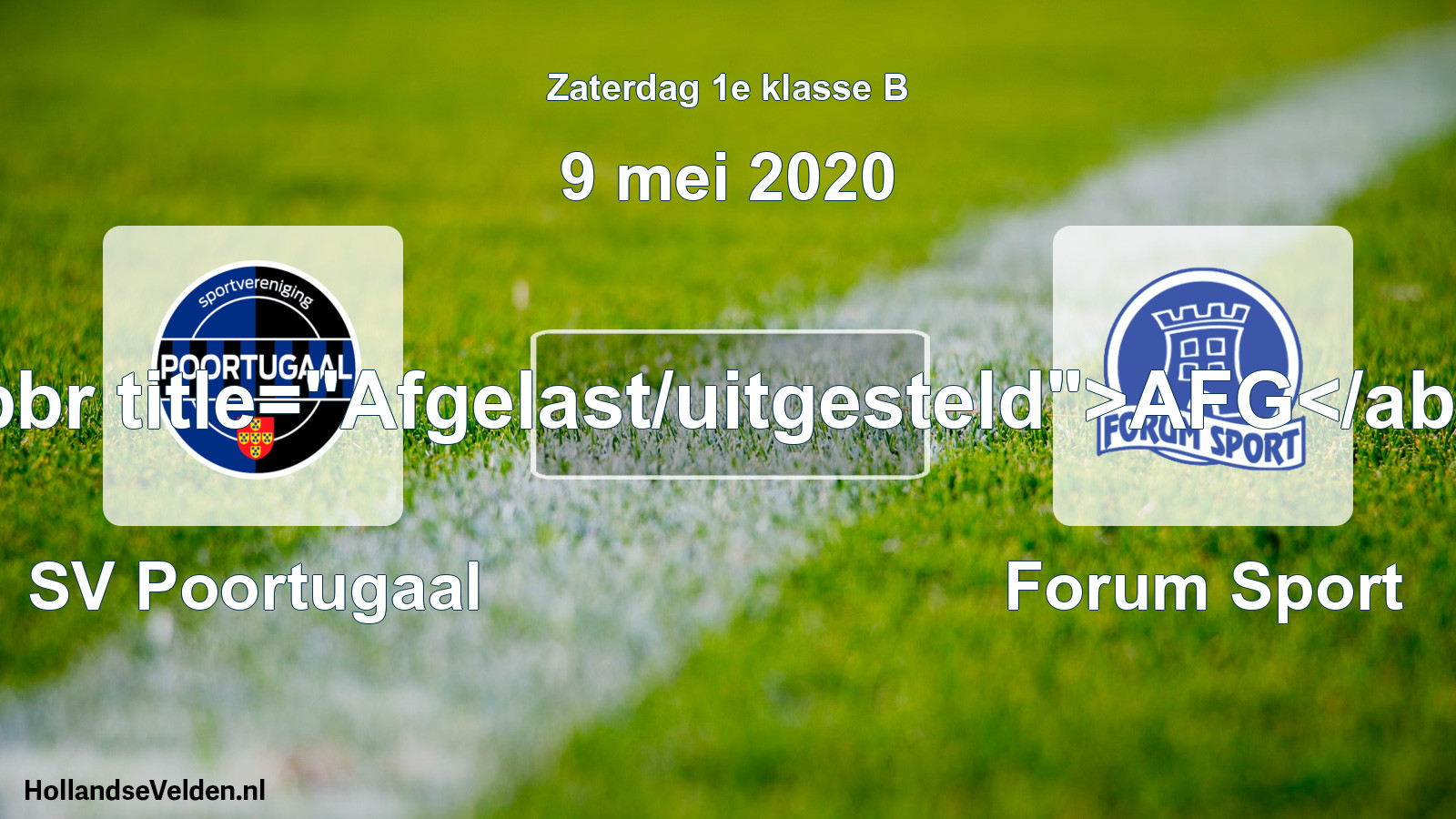 Scheduled Match: SV Poortugaal - Forum Sport (9 May 2020)