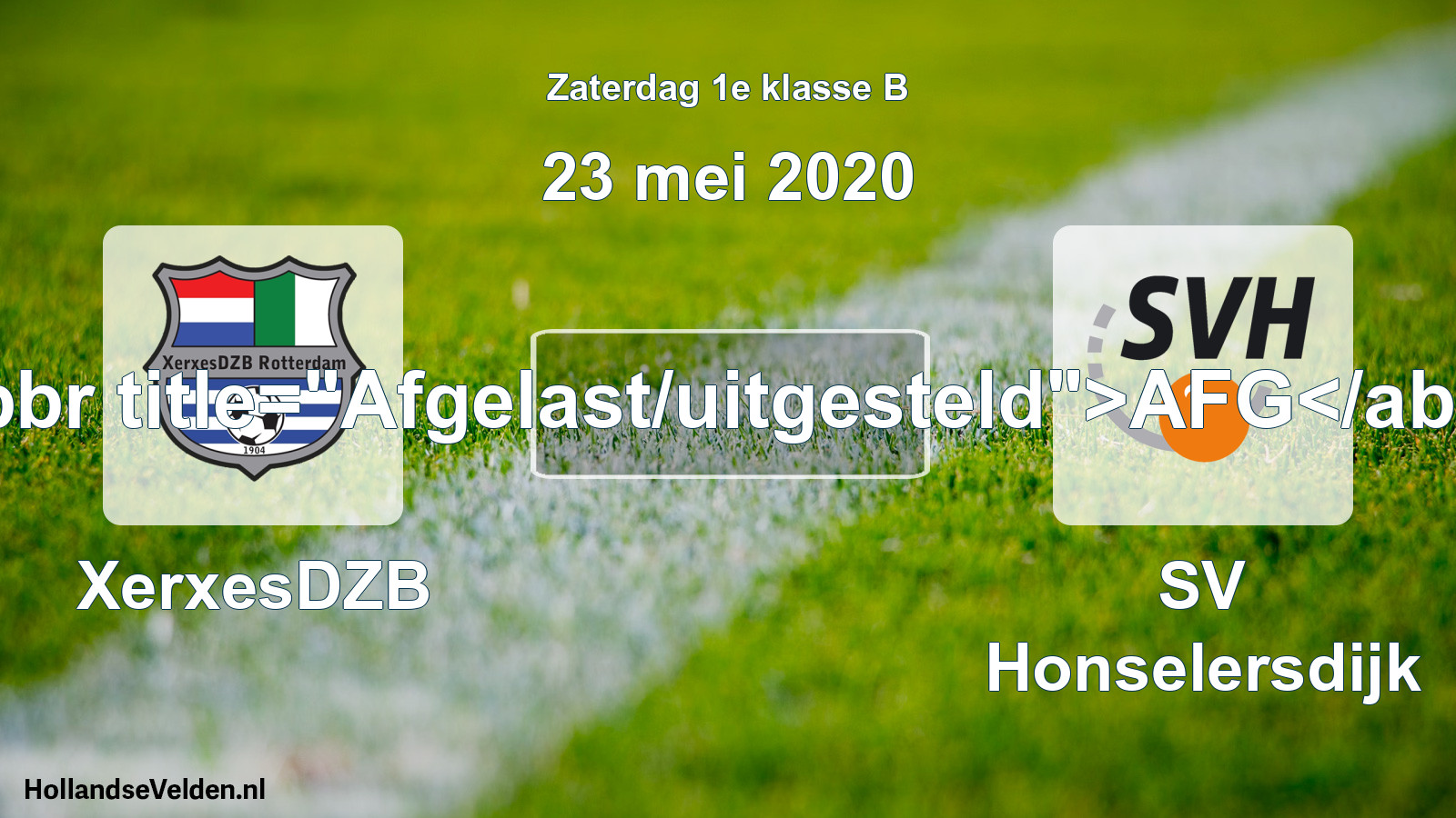 Scheduled Match: XerxesDZB - SV Honselersdijk (23 May 2020)