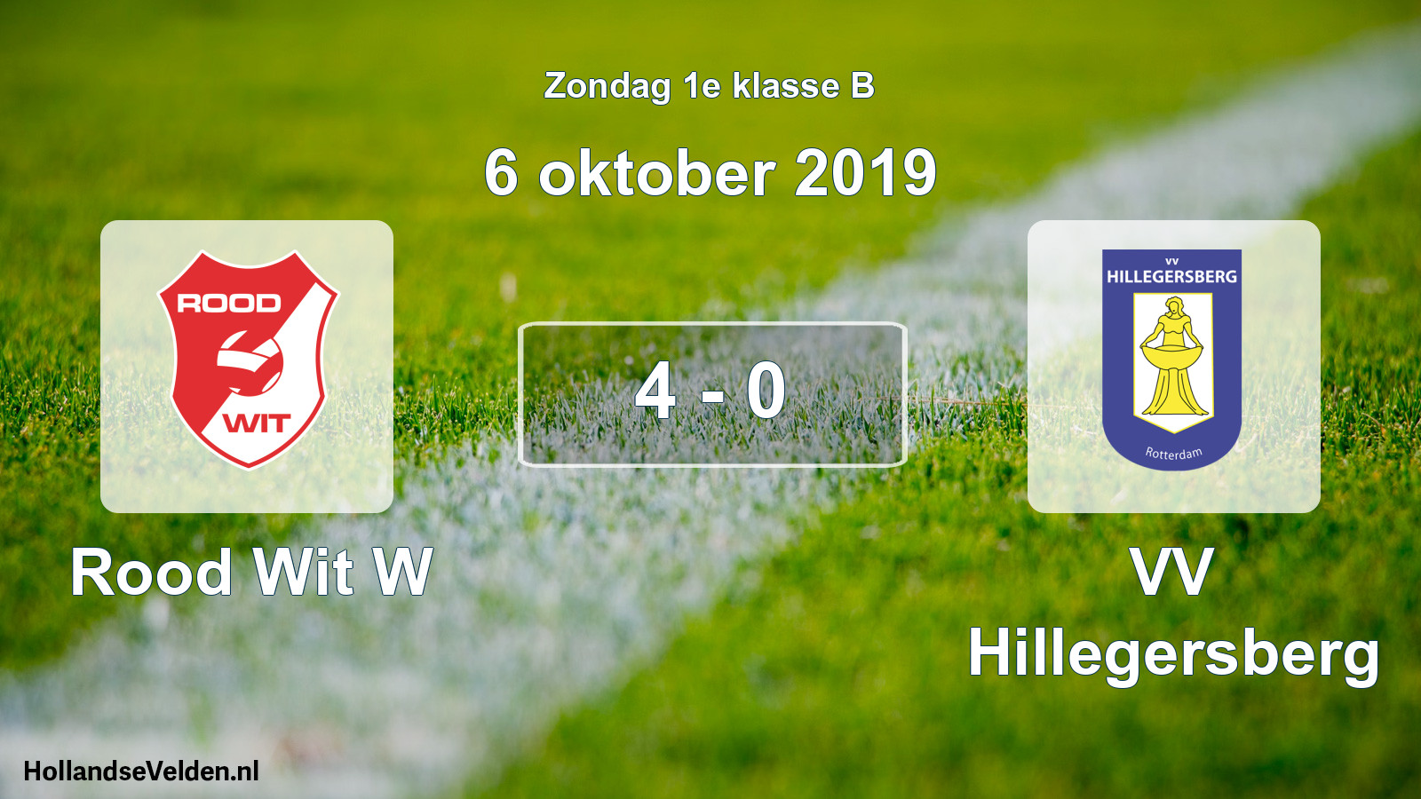 Total number of matches played: Rood Wit W - VV Hillegersberg 4 - 0 (6 October 2019)