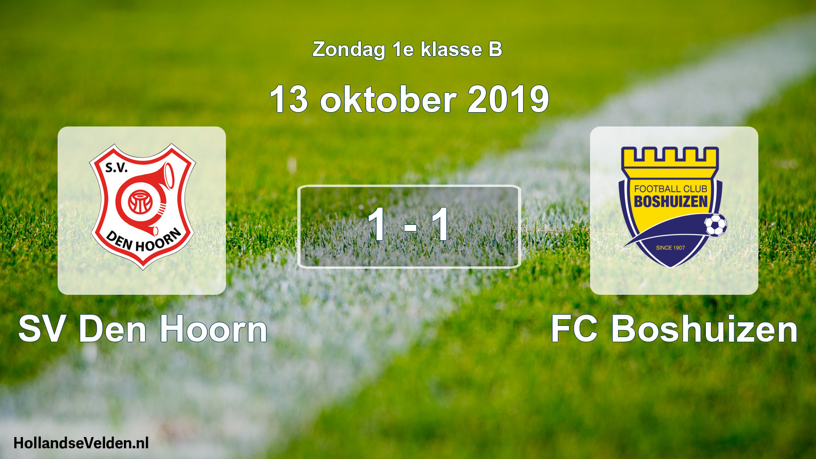 Total number of matches played: SV Den Hoorn - FC Boshuizen 1 - 1 (13 October 2019)