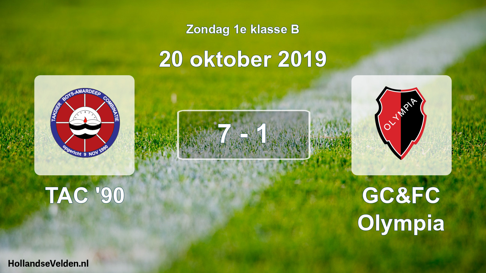 Total number of matches played: TAC '90 - GC&FC Olympia 7 - 1 (20 October 2019)