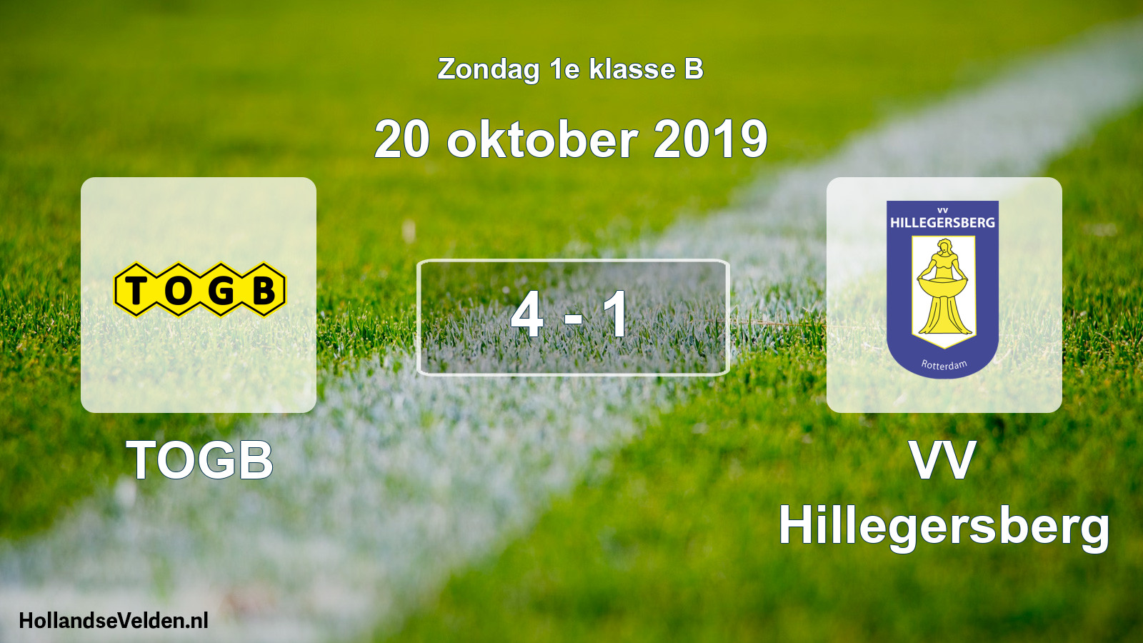 Total number of matches played: TOGB - VV Hillegersberg 4 - 1 (20 October 2019)
