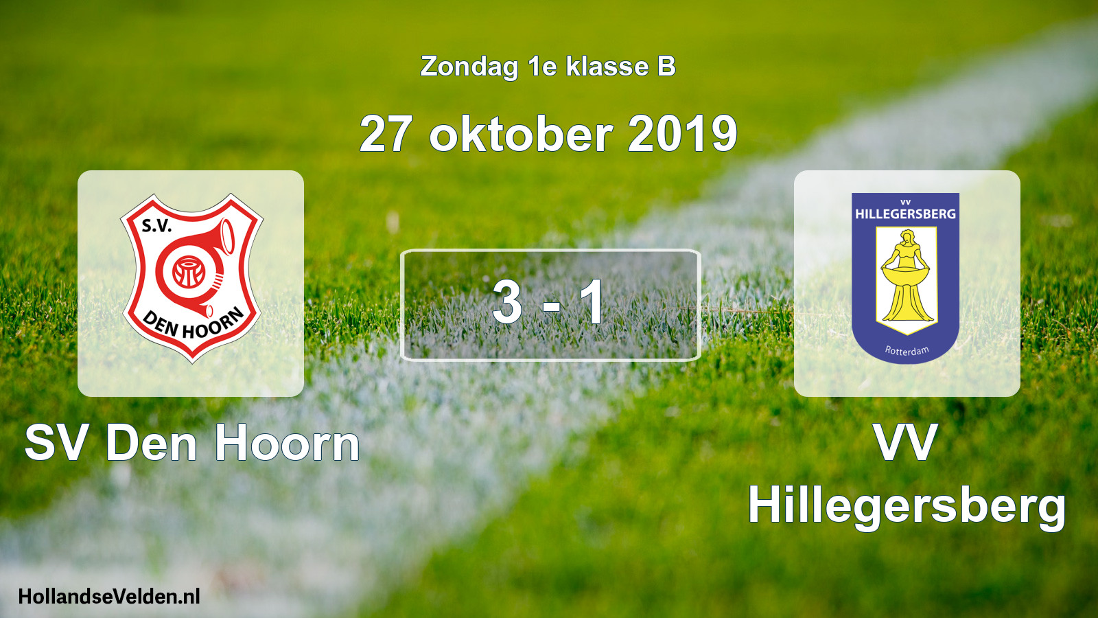 Total number of matches played: SV Den Hoorn - VV Hillegersberg 3 - 1 (27 October 2019)