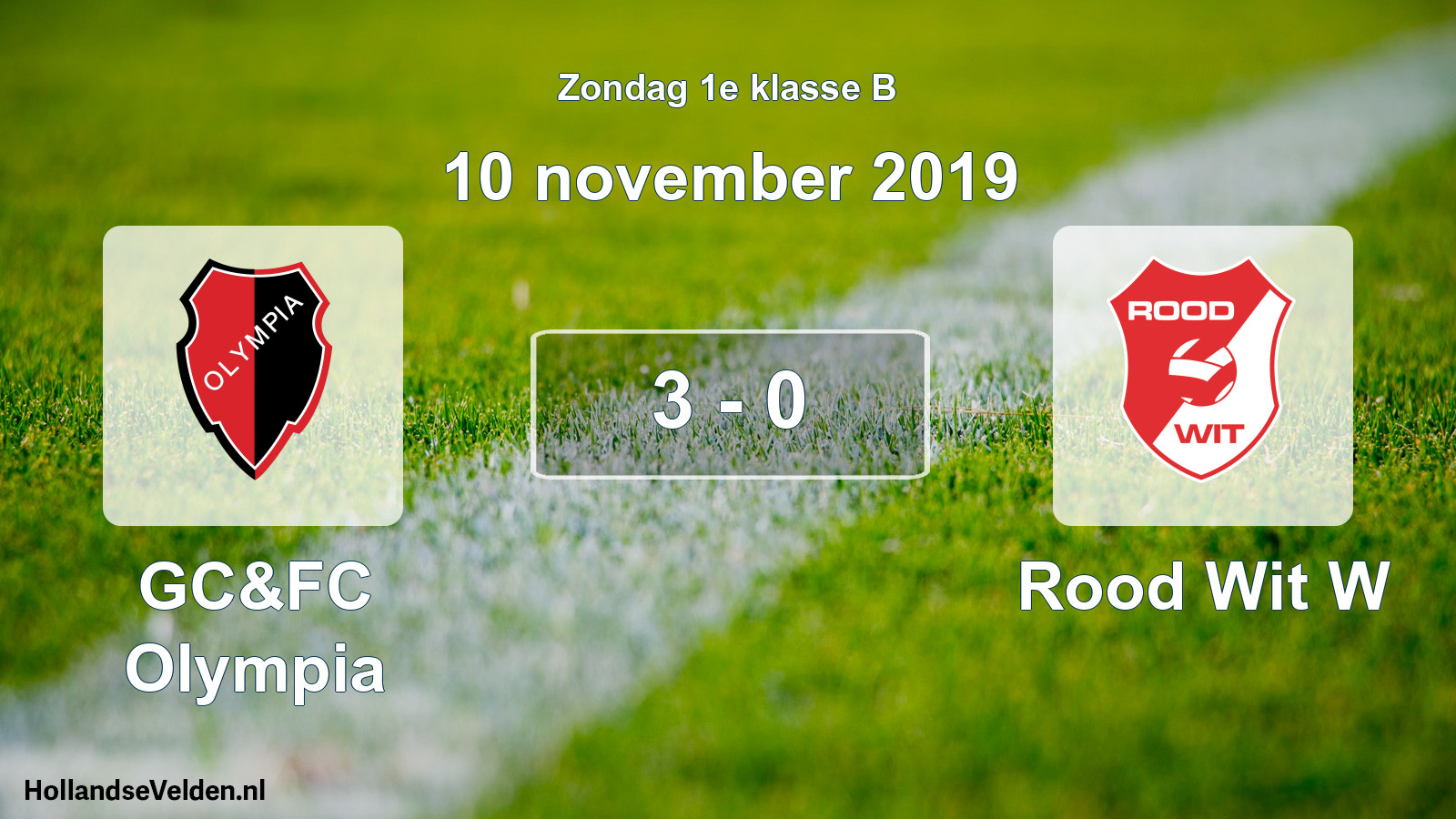 Total number of matches played: GC&FC Olympia - Rood Wit W 3 - 0 (10 November 2019)