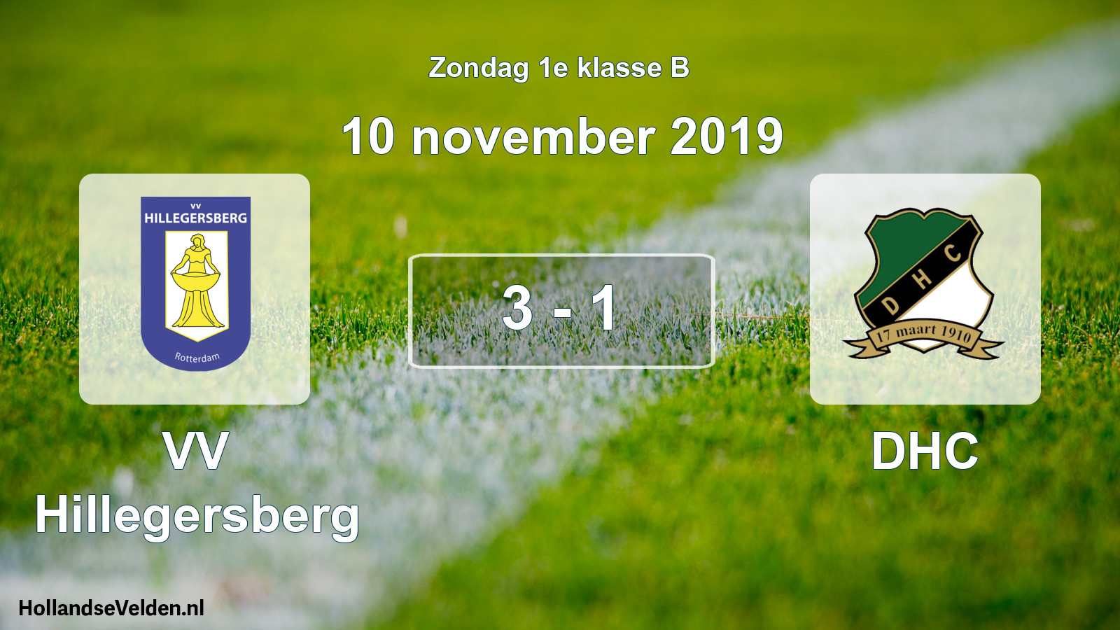 Total number of matches played: VV Hillegersberg - DHC 3 - 1 (10 November 2019)