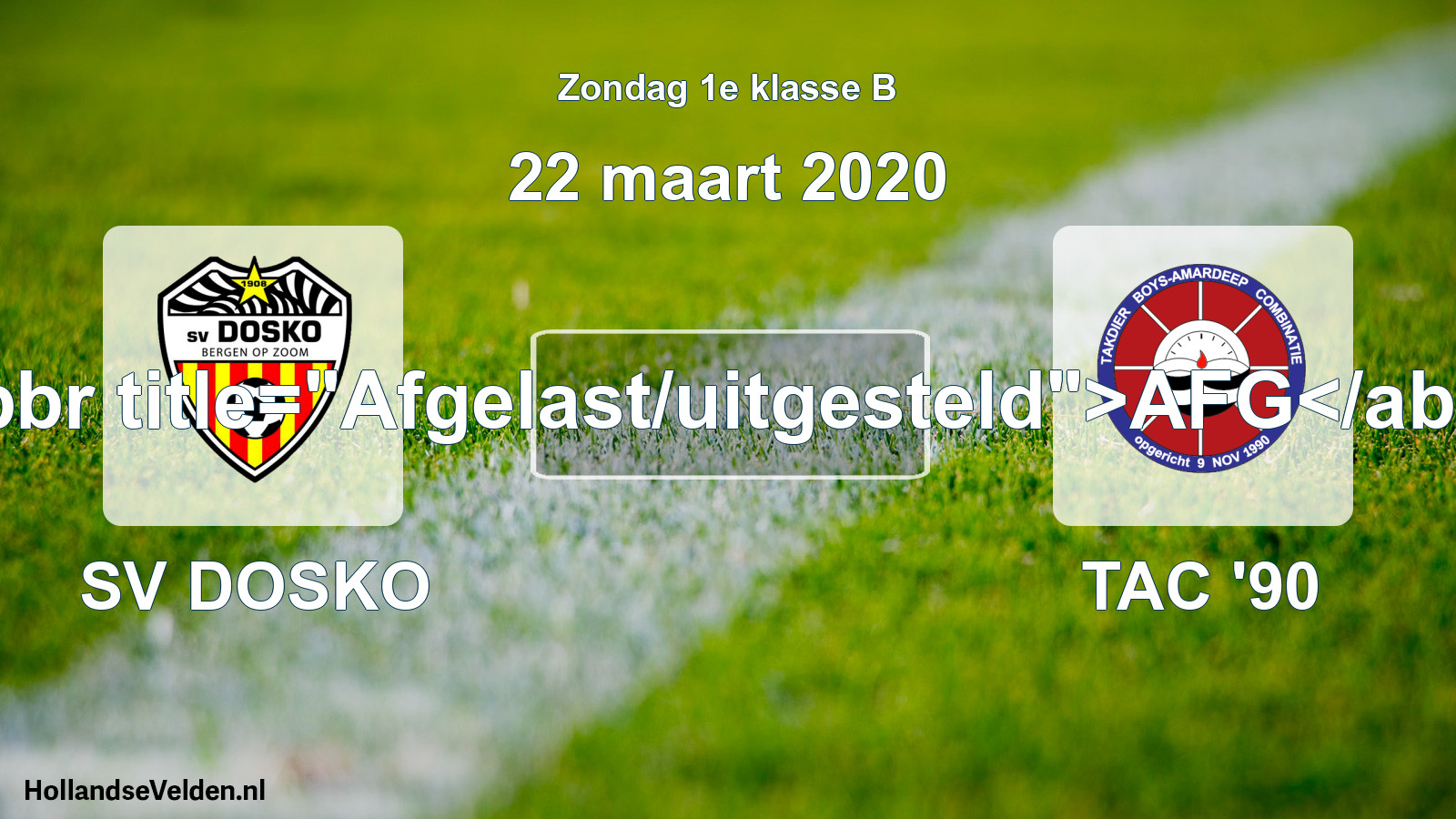 Scheduled Match: SV DOSKO - TAC '90 (22 March 2020)