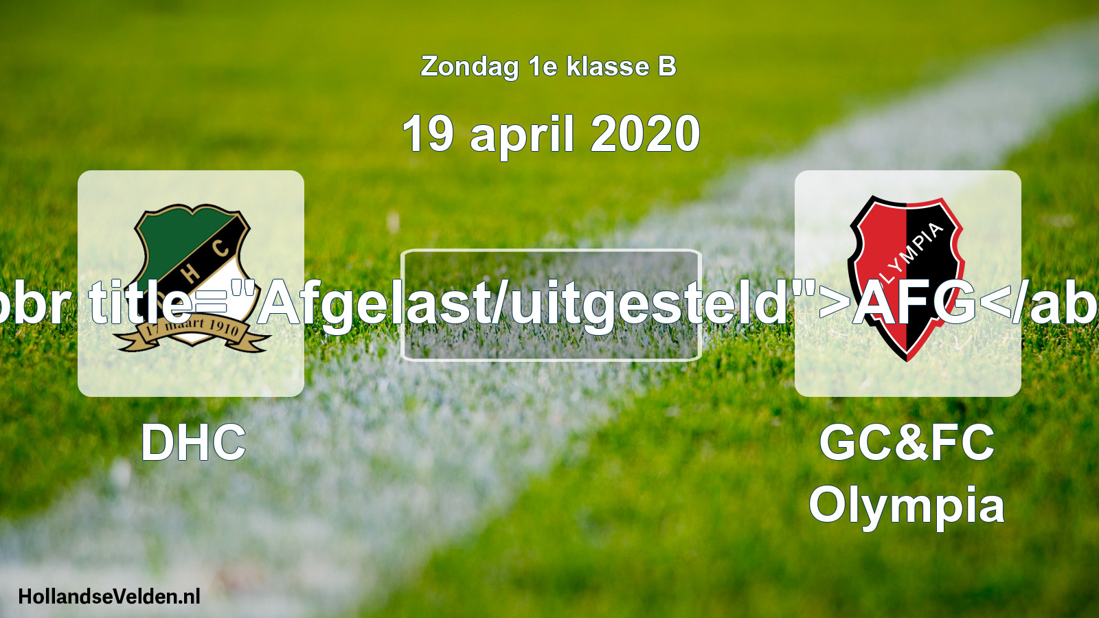 Scheduled Match: DHC - GC&FC Olympia (19 April 2020)