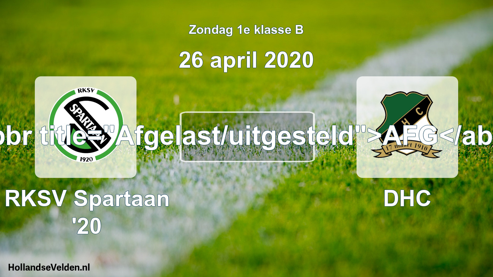 Scheduled Match: RKSV Spartaan '20 - DHC (26 April 2020)