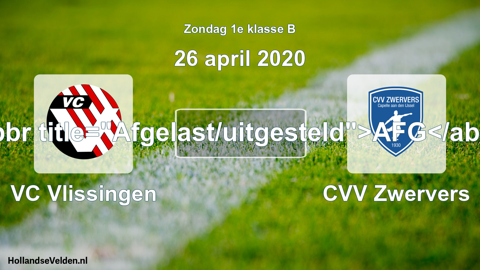 Scheduled Match: VC Vlissingen - CVV Zwervers (26 April 2020)