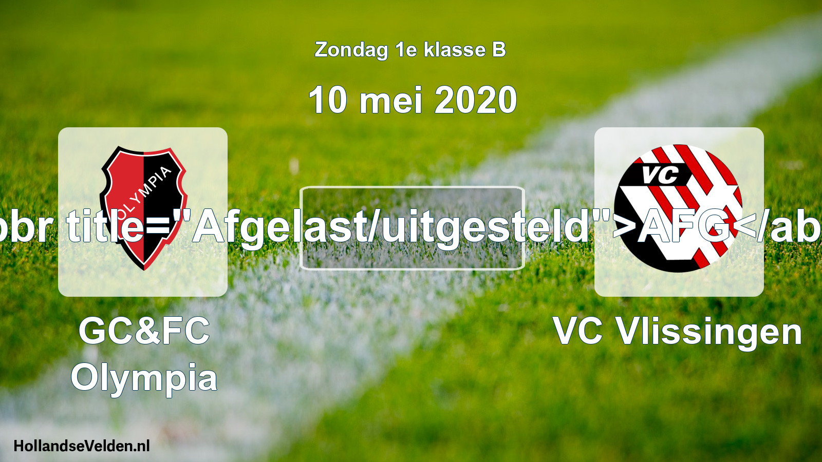 Scheduled Match: GC&FC Olympia - VC Vlissingen (10 May 2020)