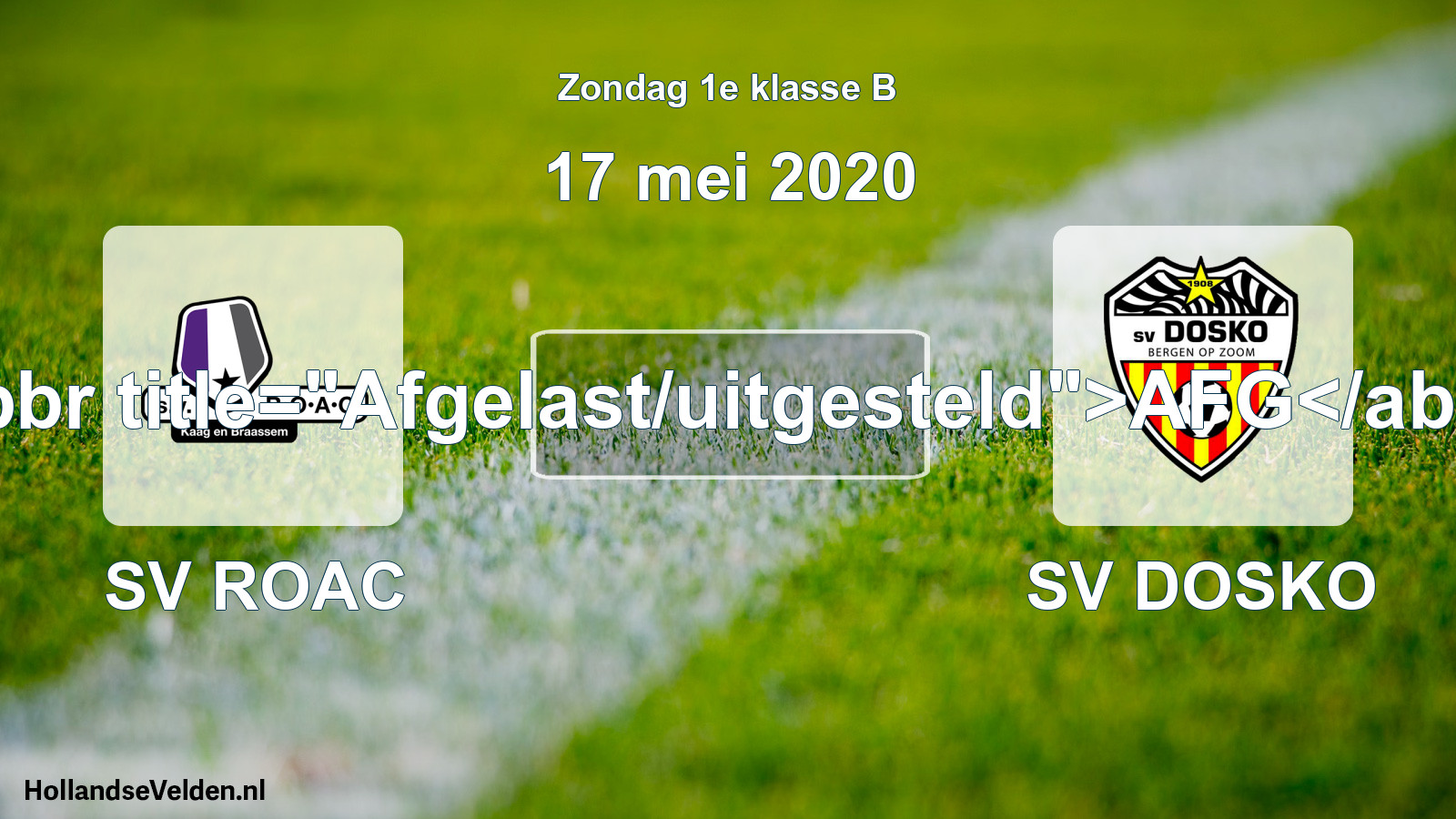 Scheduled Match: SV ROAC - SV DOSKO (17 May 2020)