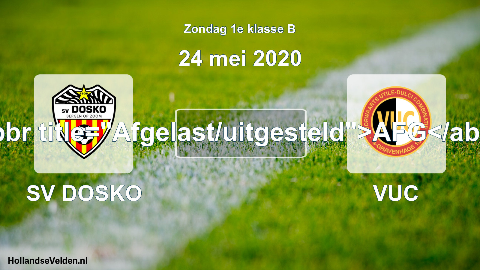 Scheduled Match: SV DOSKO - VUC (24 May 2020)