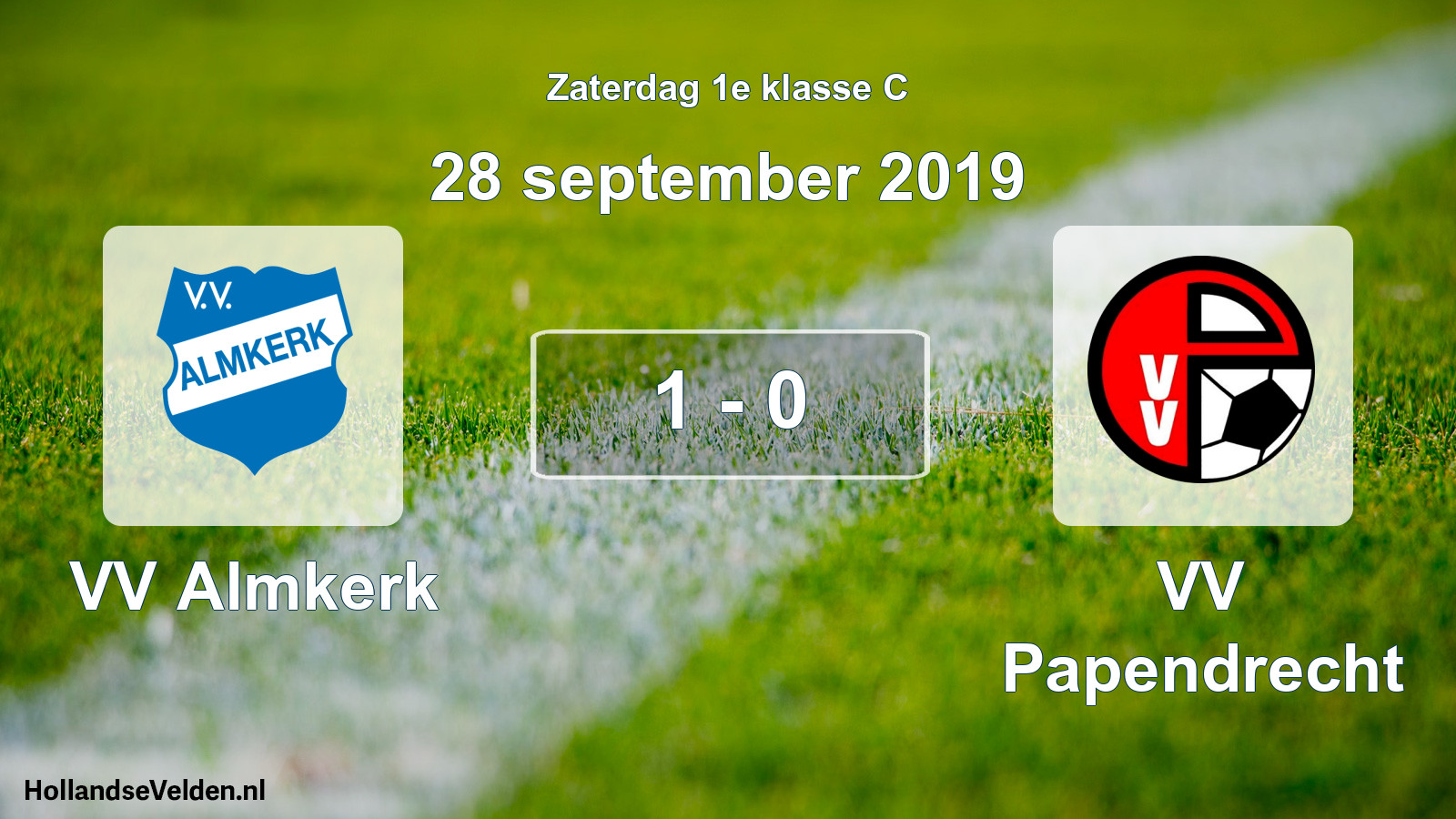 Total number of matches played: VV Almkerk - VV Papendrecht 1 - 0 (28 September 2019)