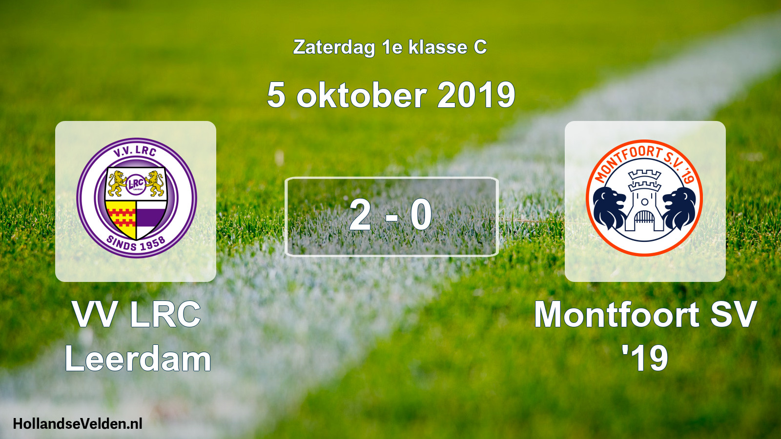 Total number of matches played: VV LRC Leerdam - Montfoort SV '19 2 - 0 (5 October 2019)