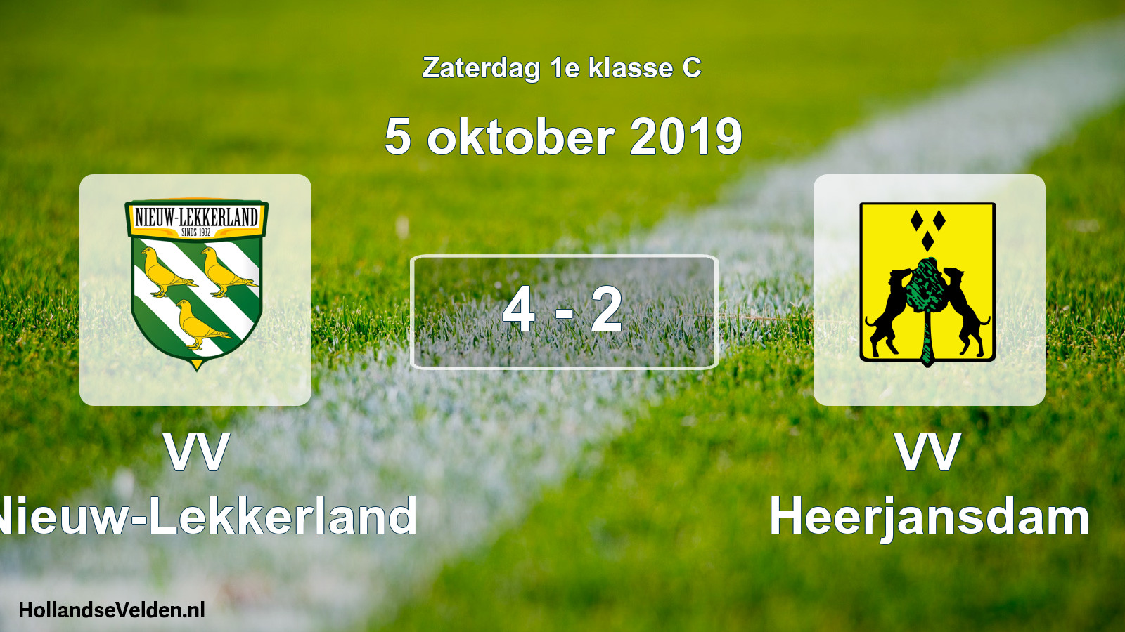 Total number of matches played: VV Nieuw-Lekkerland - VV Heerjansdam 4 - 2 (5 October 2019)