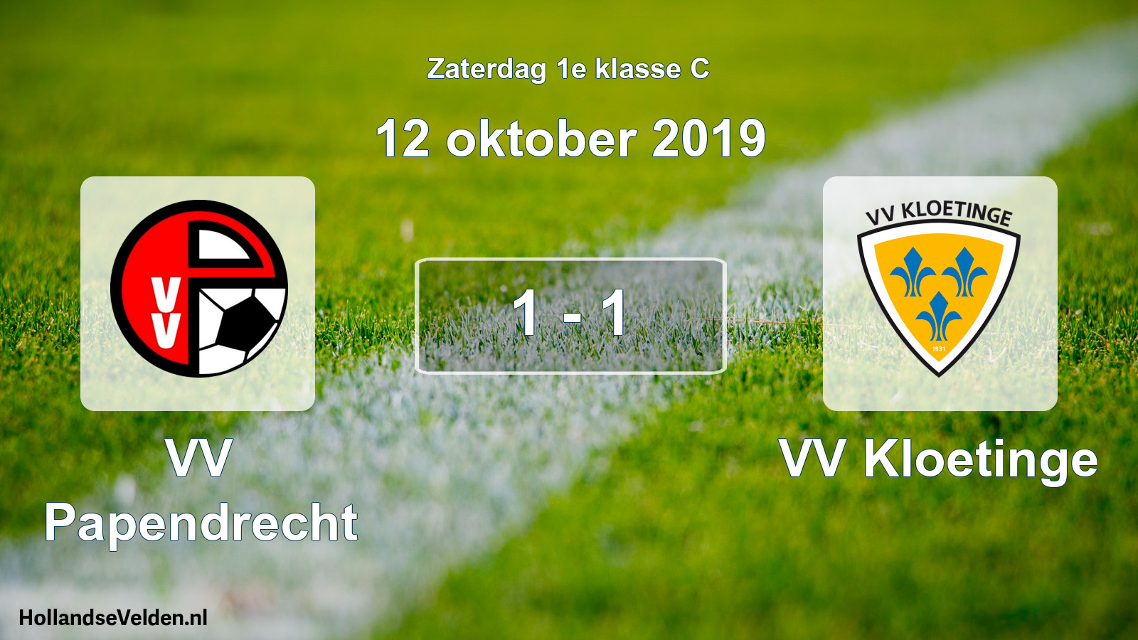 Total number of matches played: VV Papendrecht - VV Kloetinge 1 - 1 (12 October 2019)