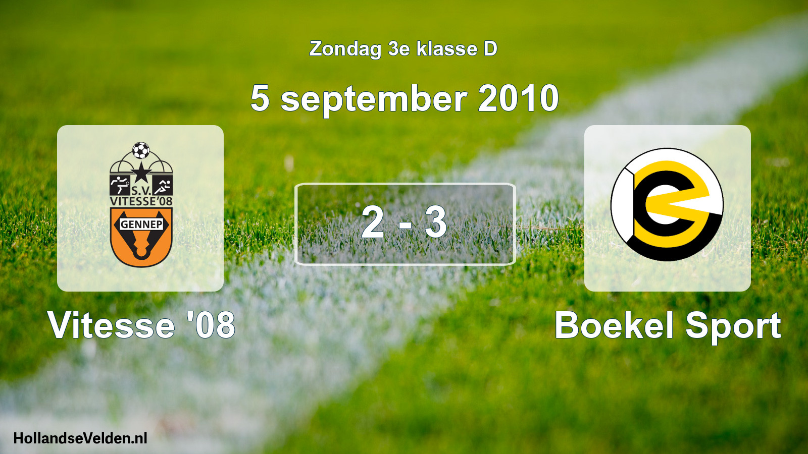 Total number of matches played: Vitesse '08 - Boekel Sport 2 - 3 (5 September 2010)