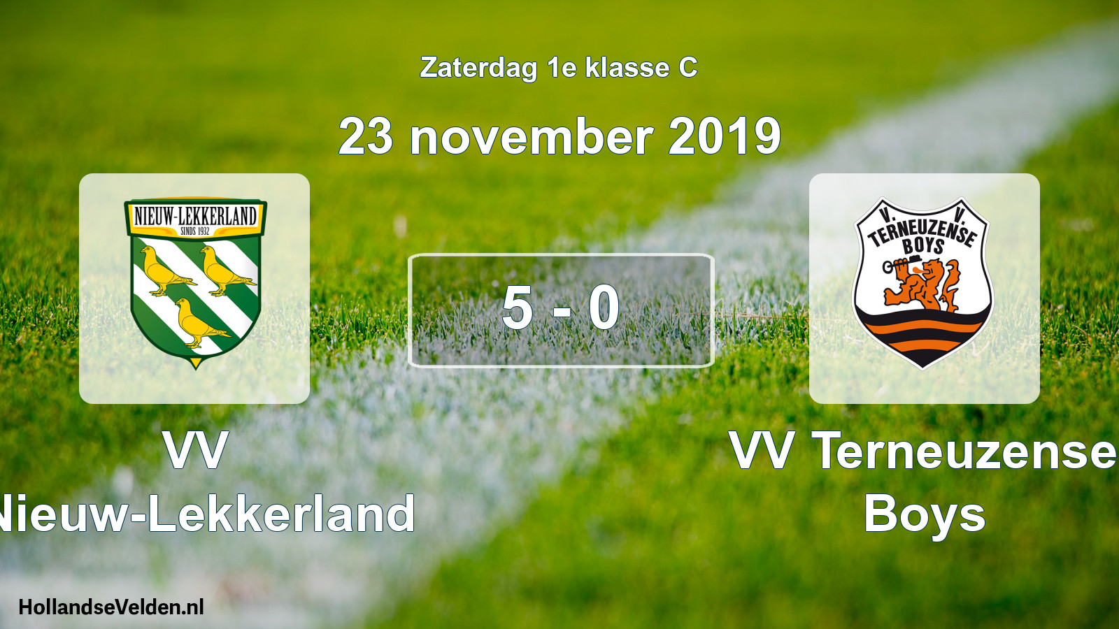 Total number of matches played: VV Nieuw-Lekkerland - VV Terneuzense Boys 5 - 0 (23 November 2019)