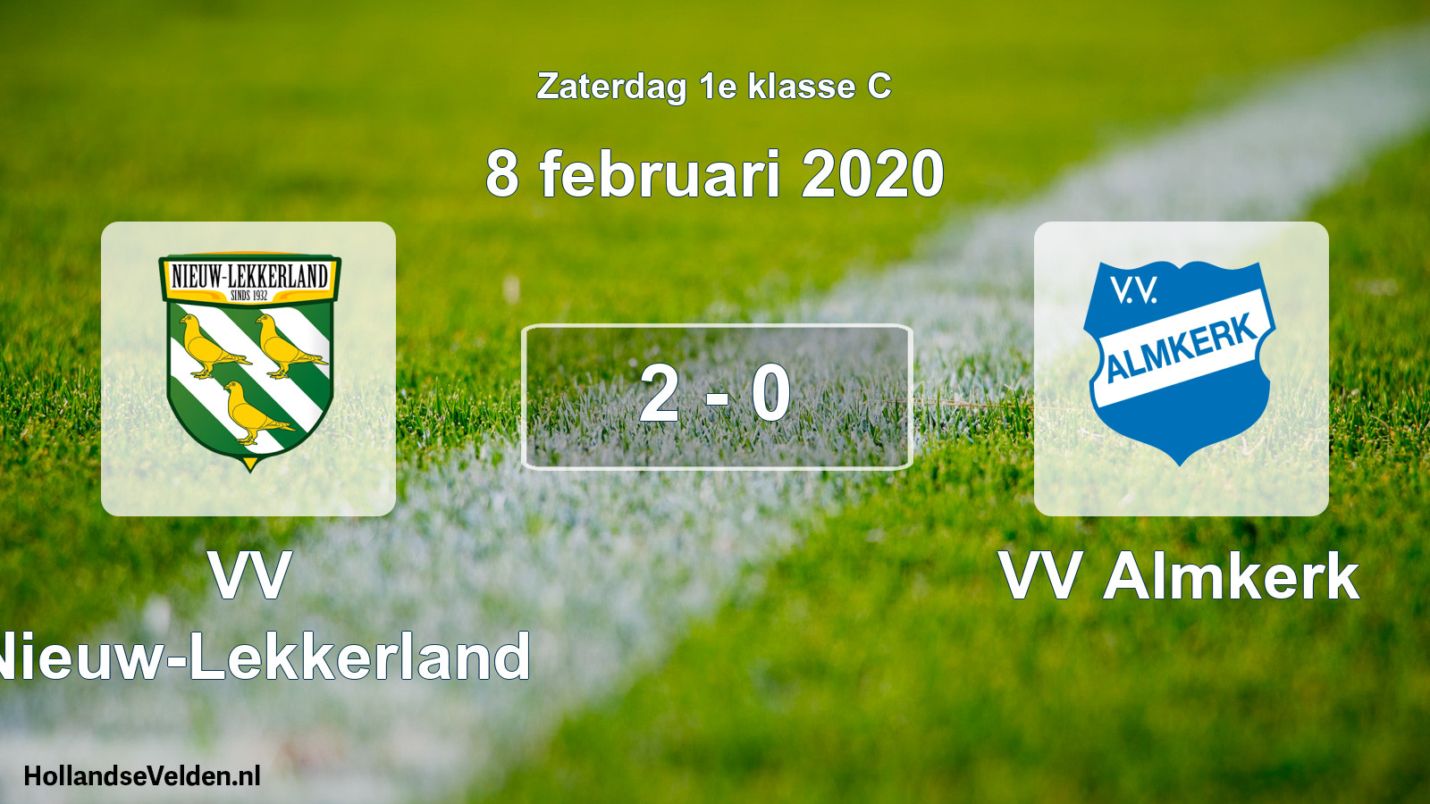 Total number of matches played: VV Nieuw-Lekkerland - VV Almkerk 2 - 0 (8 February 2020)