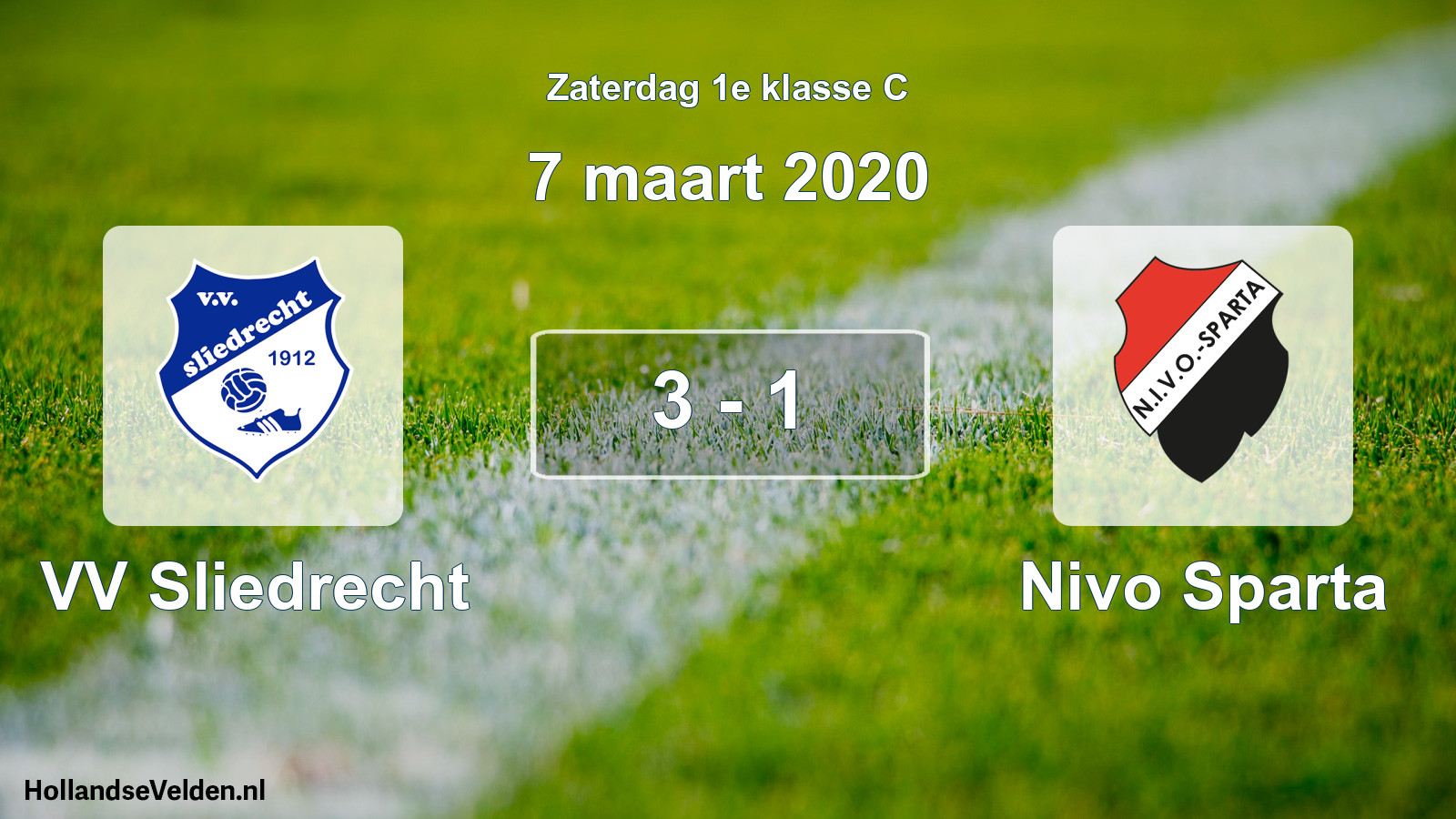 Total number of matches played: VV Sliedrecht - Nivo Sparta 3 - 1 (7 March 2020)