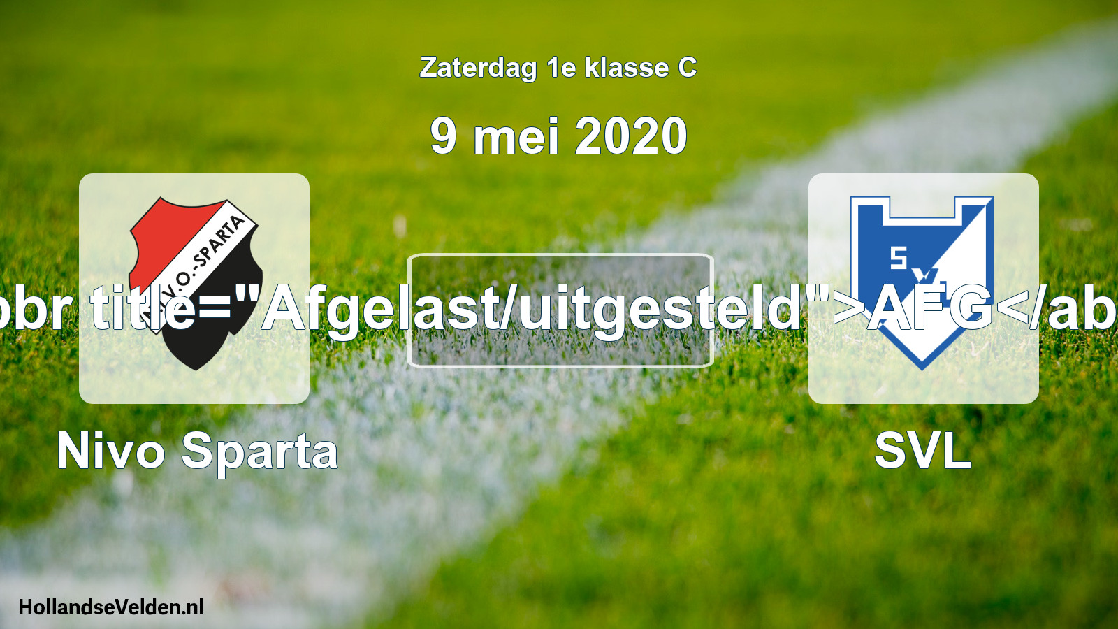 Scheduled Match: Nivo Sparta - SVL (9 May 2020)