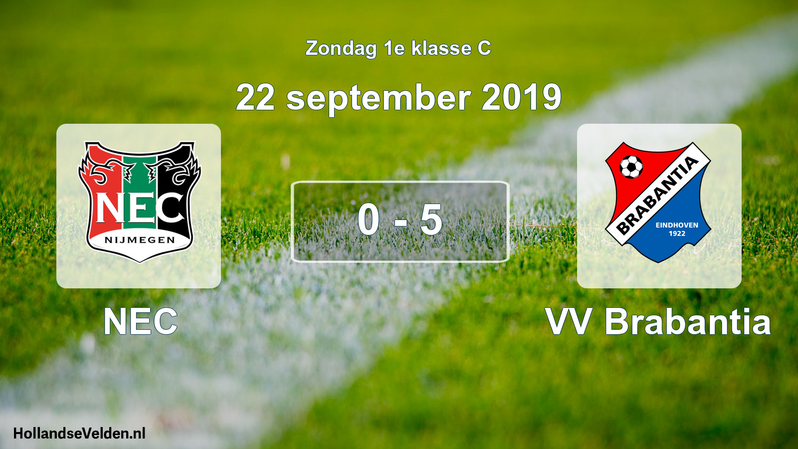 Total number of matches played: NEC - VV Brabantia 0 - 5 (22 September 2019)