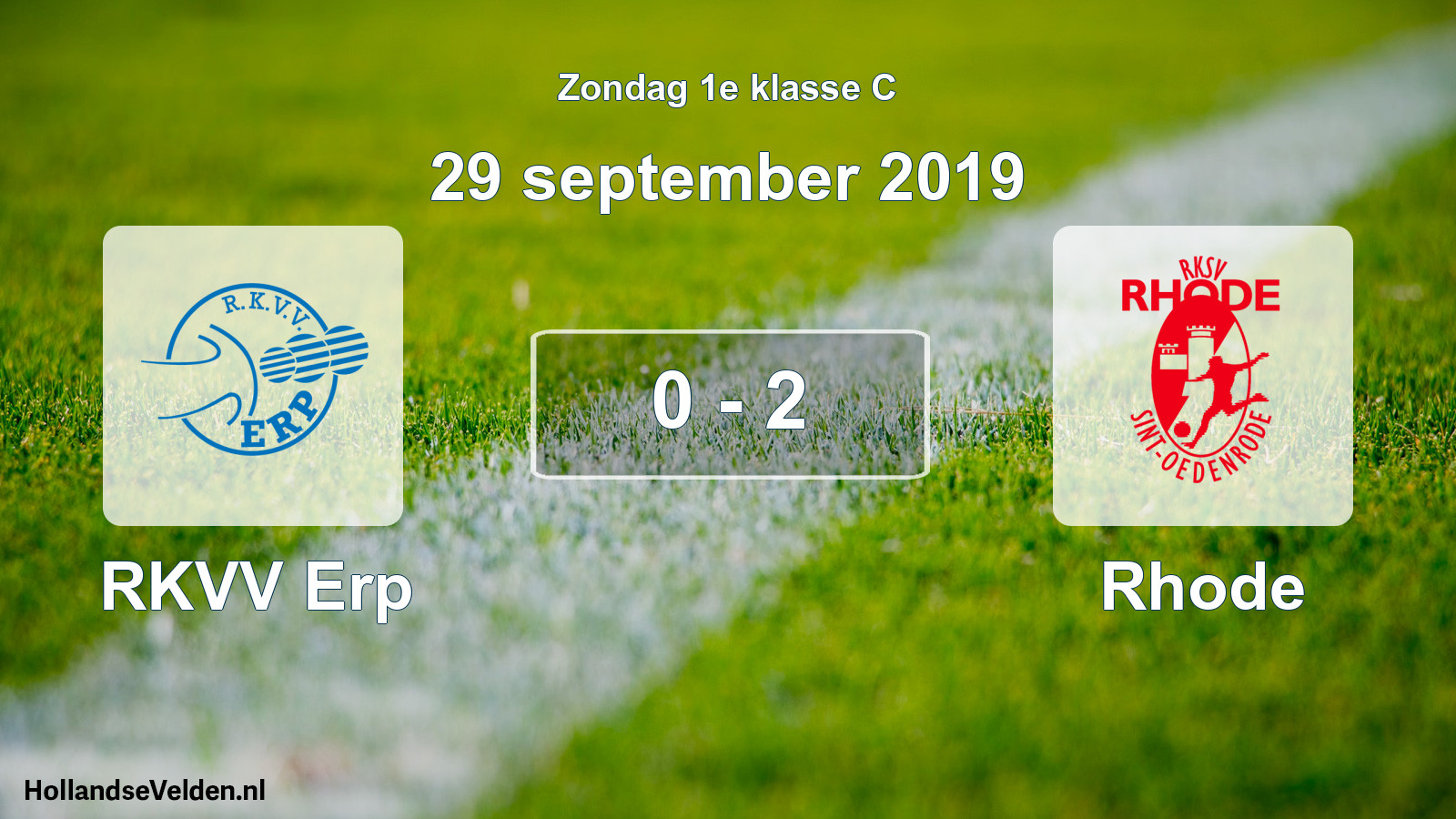 Total number of matches played: RKVV Erp - Rhode 0 - 2 (29 September 2019)