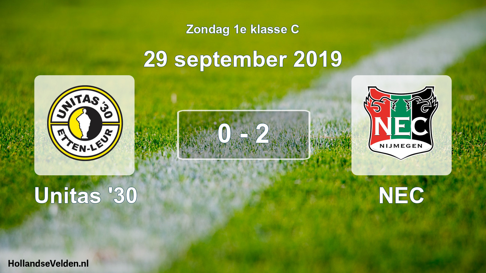 Total number of matches played: Unitas '30 - NEC 0 - 2 (29 September 2019)