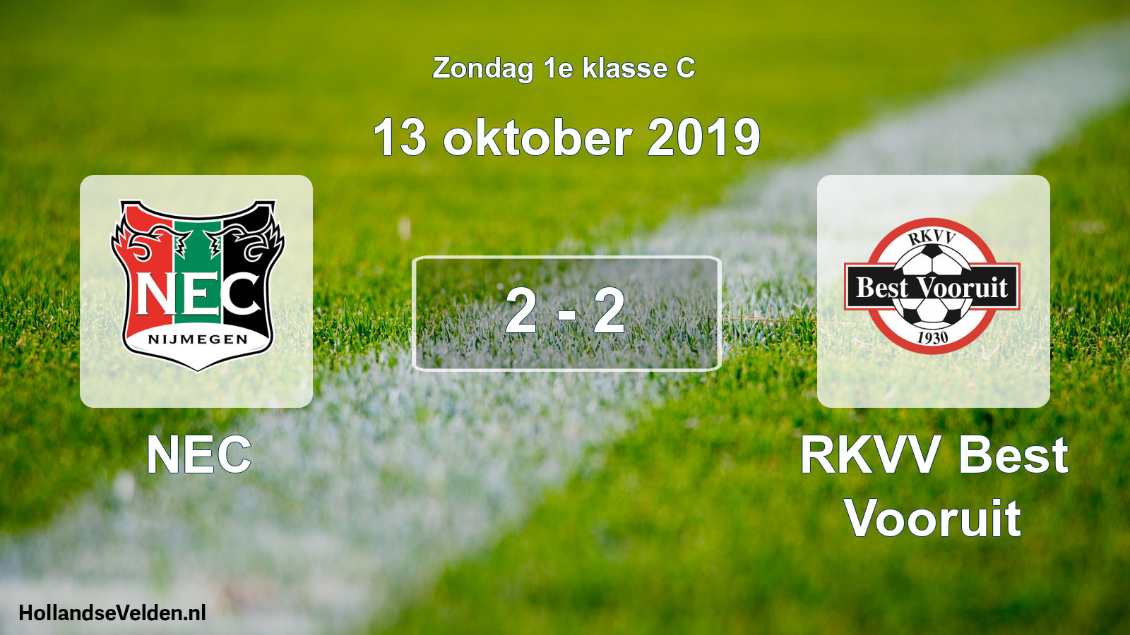 Total number of matches played: NEC - RKVV Best Vooruit 2 - 2 (13 October 2019)