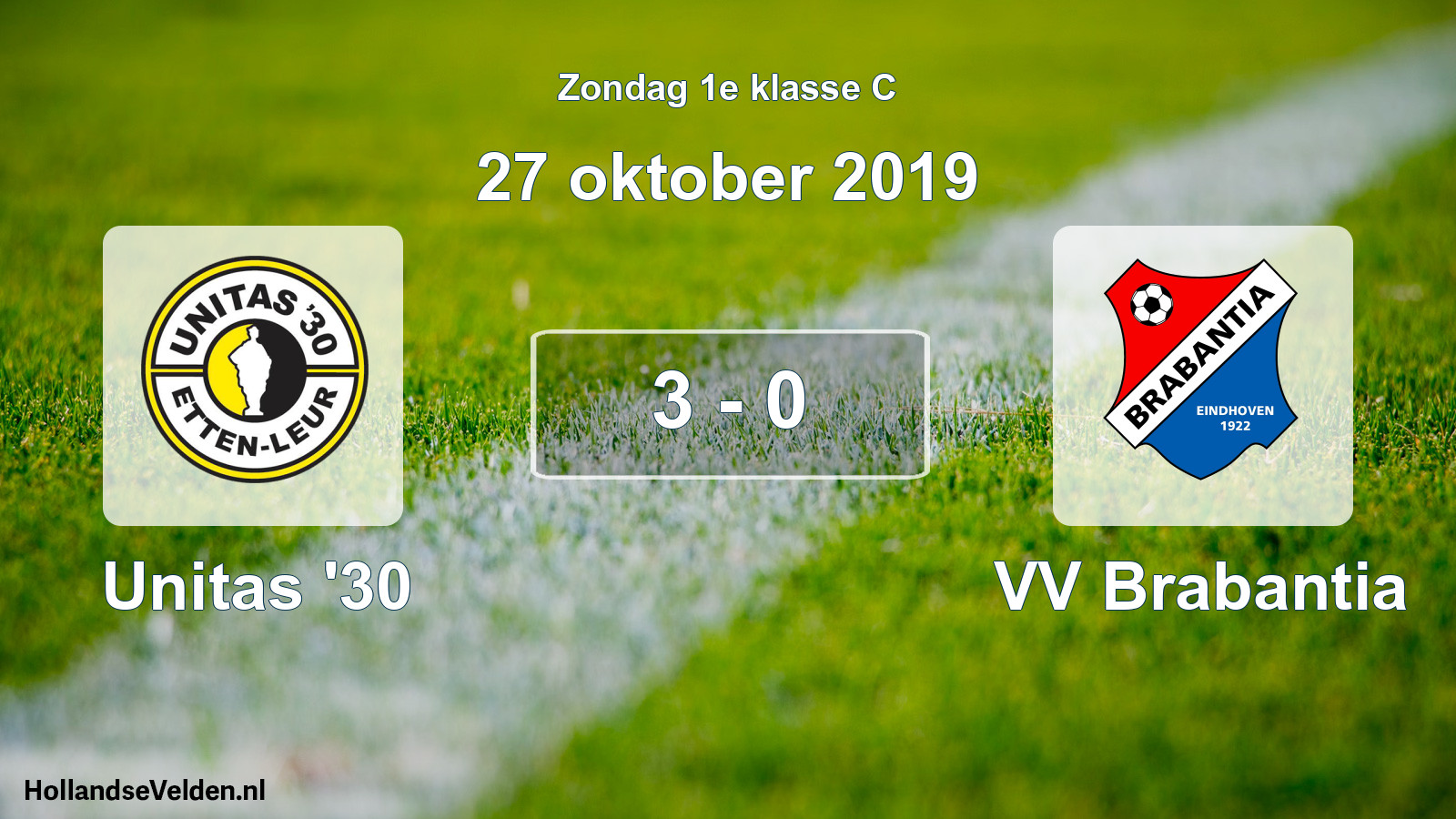 Total number of matches played: Unitas '30 - VV Brabantia 3 - 0 (27 October 2019)