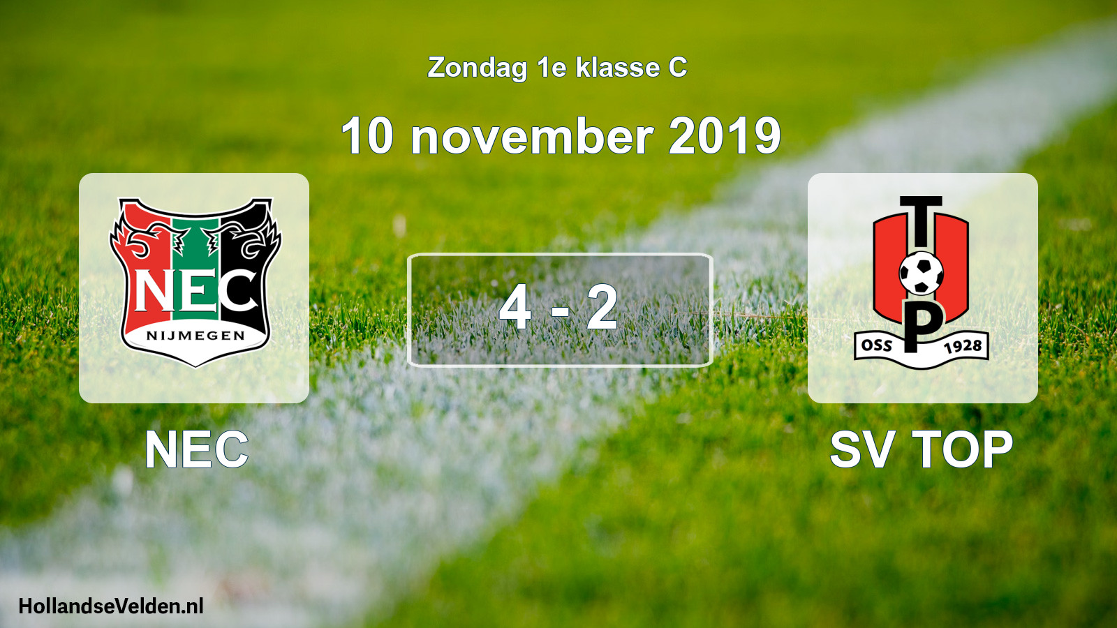 Total number of matches played: NEC - SV TOP 4 - 2 (10 November 2019)