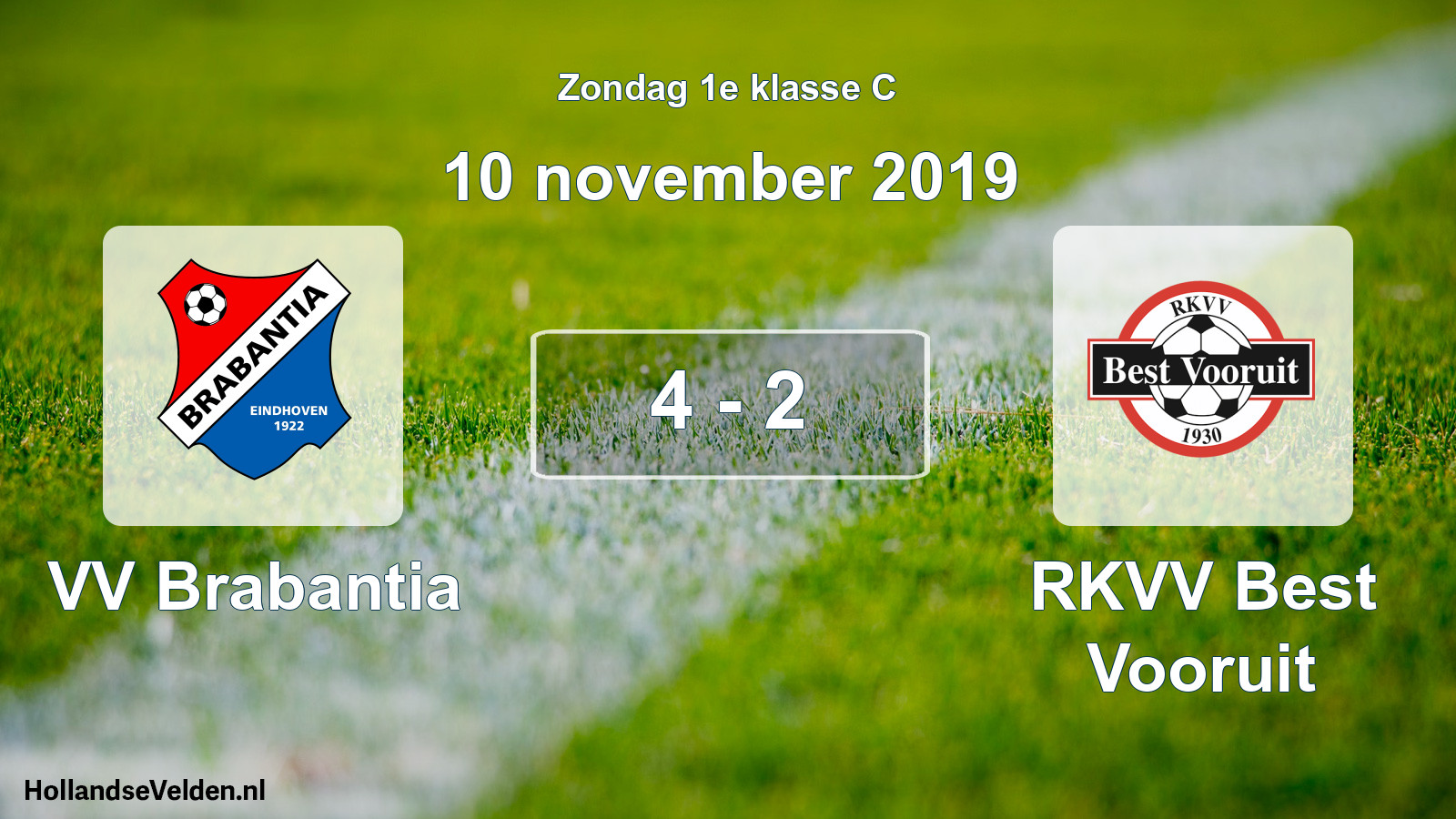 Total number of matches played: VV Brabantia - RKVV Best Vooruit 4 - 2 (10 November 2019)