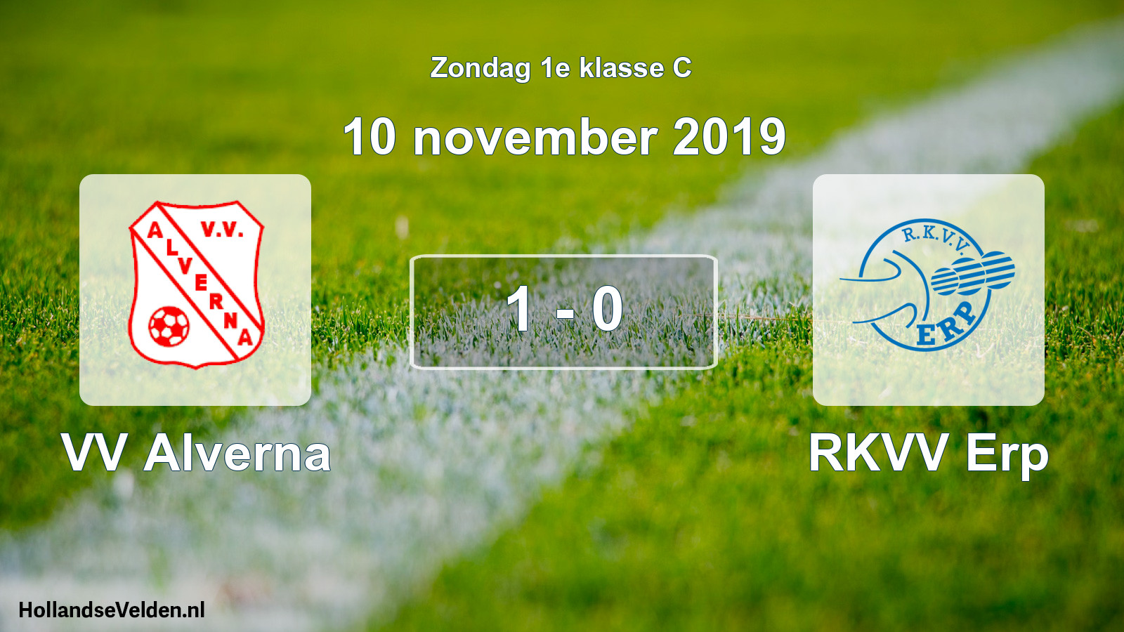 Total number of matches played: VV Alverna - RKVV Erp 1 - 0 (10 November 2019)