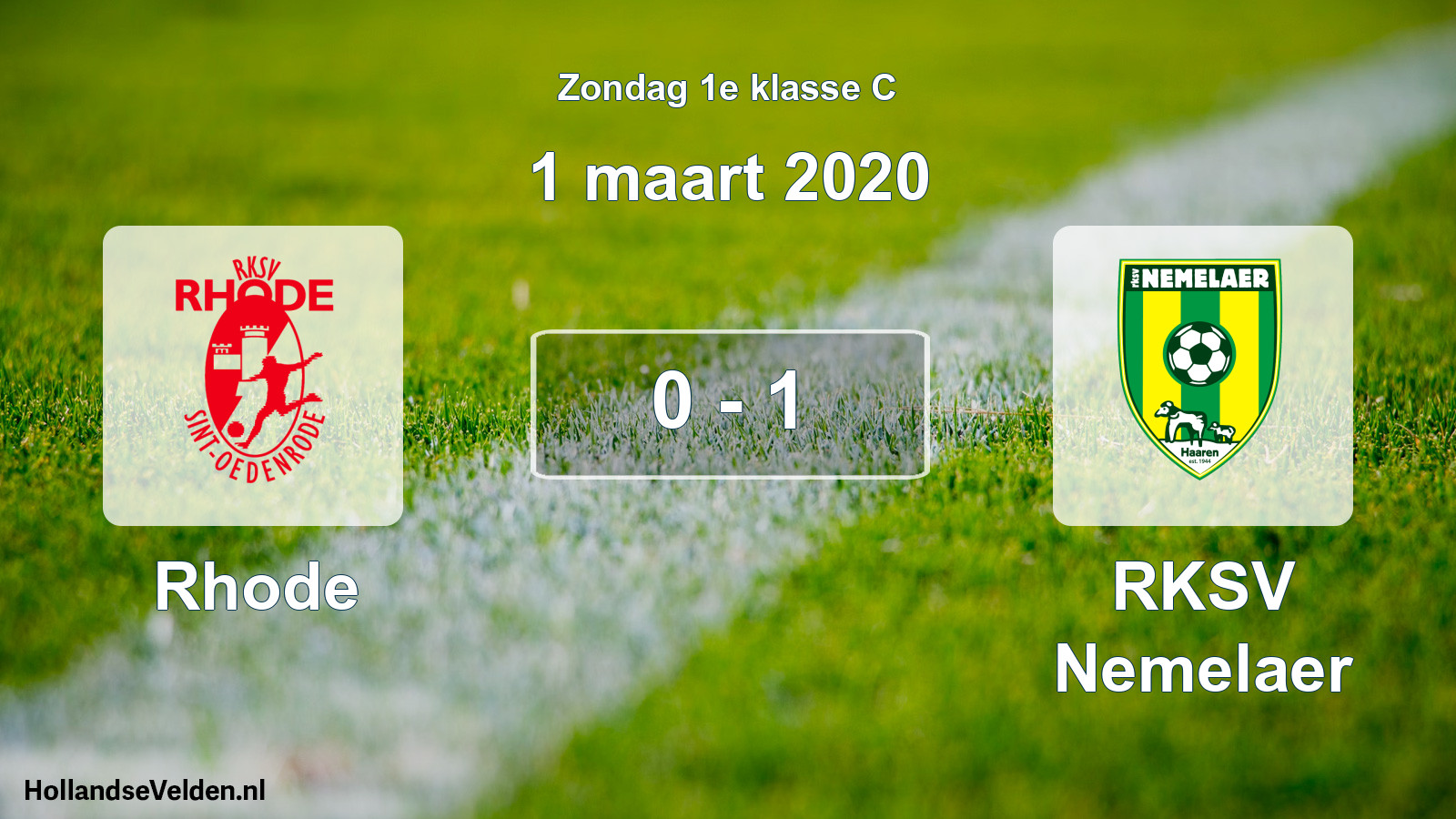 Total number of matches played: Rhode - RKSV Nemelaer 0 - 1 (1 March 2020)