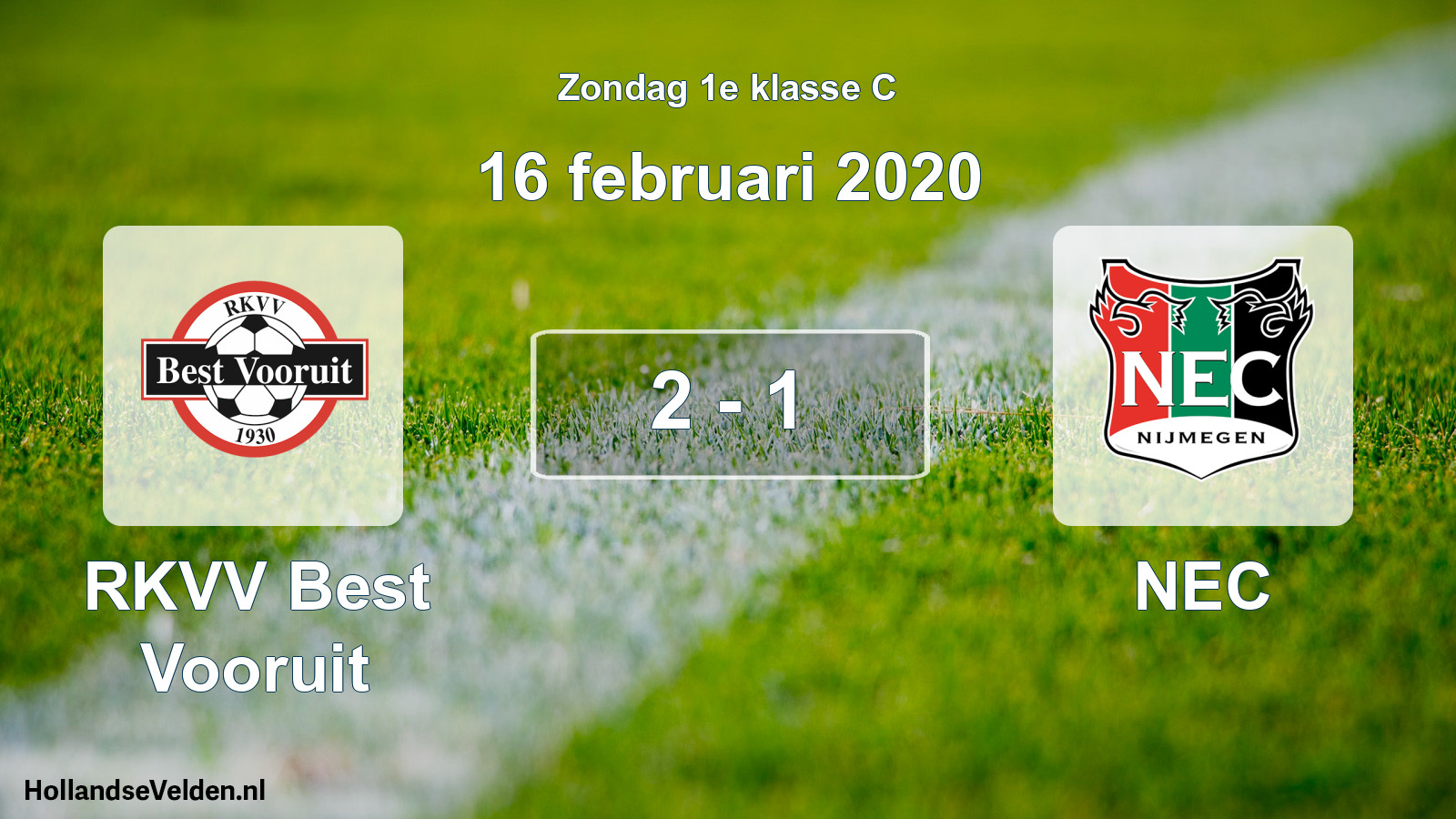 Total number of matches played: RKVV Best Vooruit - NEC 2 - 1 (16 February 2020)