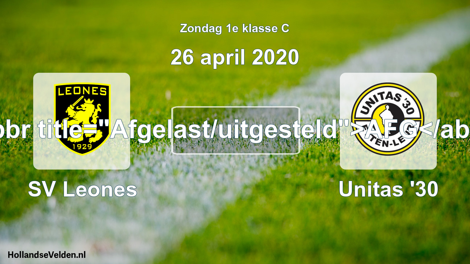 Scheduled Match: SV Leones - Unitas '30 (26 April 2020)