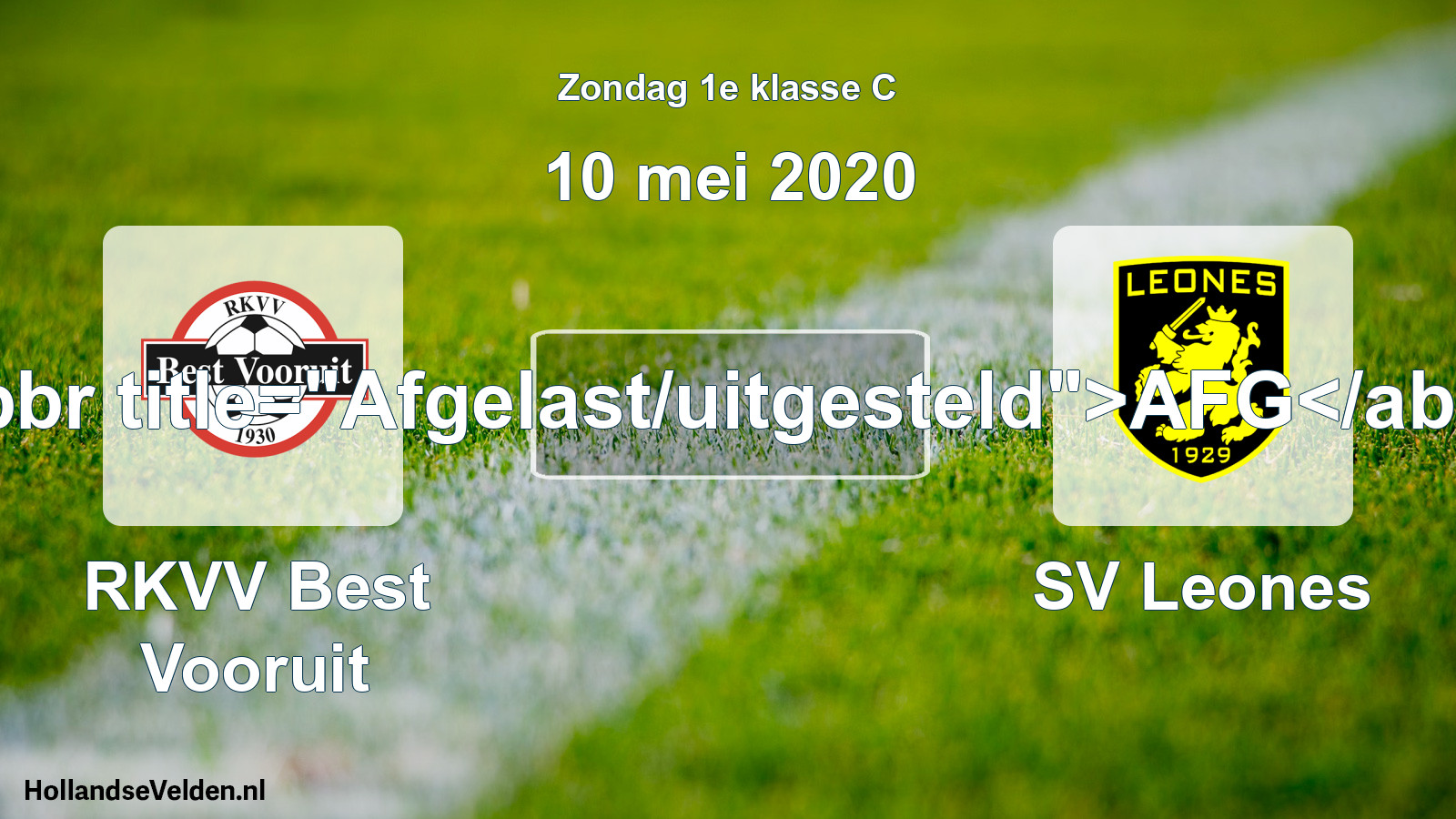 Scheduled Match: RKVV Best Vooruit - SV Leones (10 May 2020)
