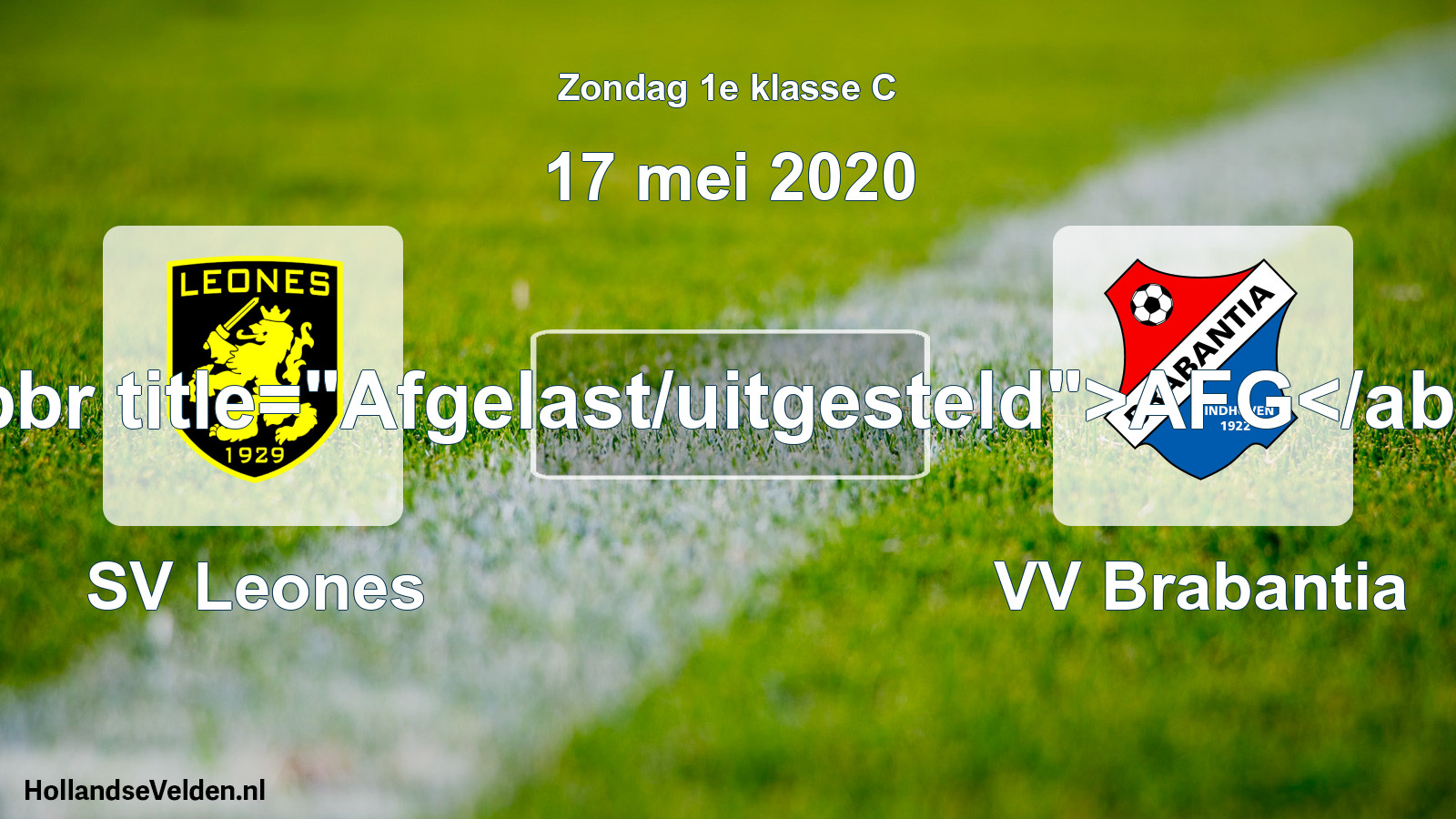Scheduled Match: SV Leones - VV Brabantia (17 May 2020)